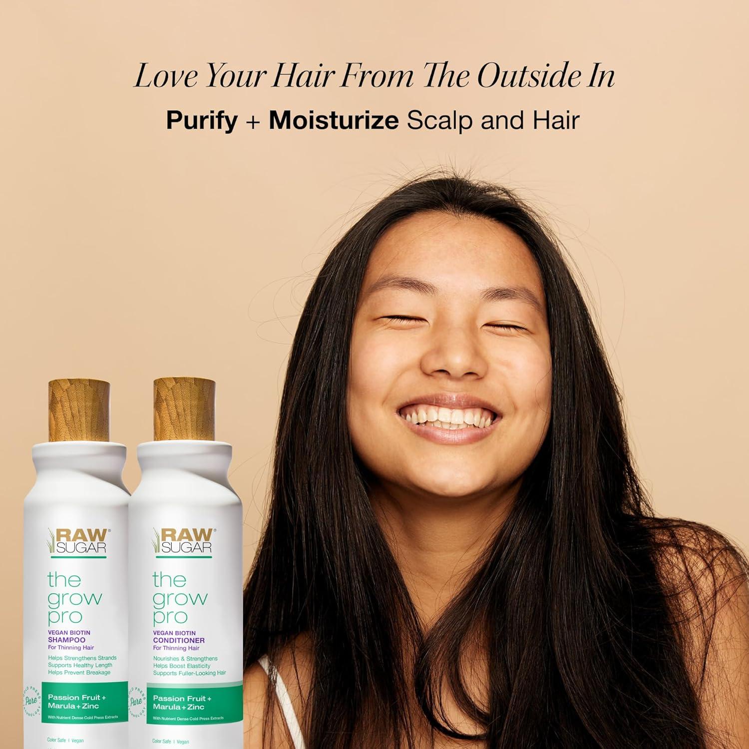 Champú y Acondicionador Raw Sugar Grow Pro con Biotina 1.32kg