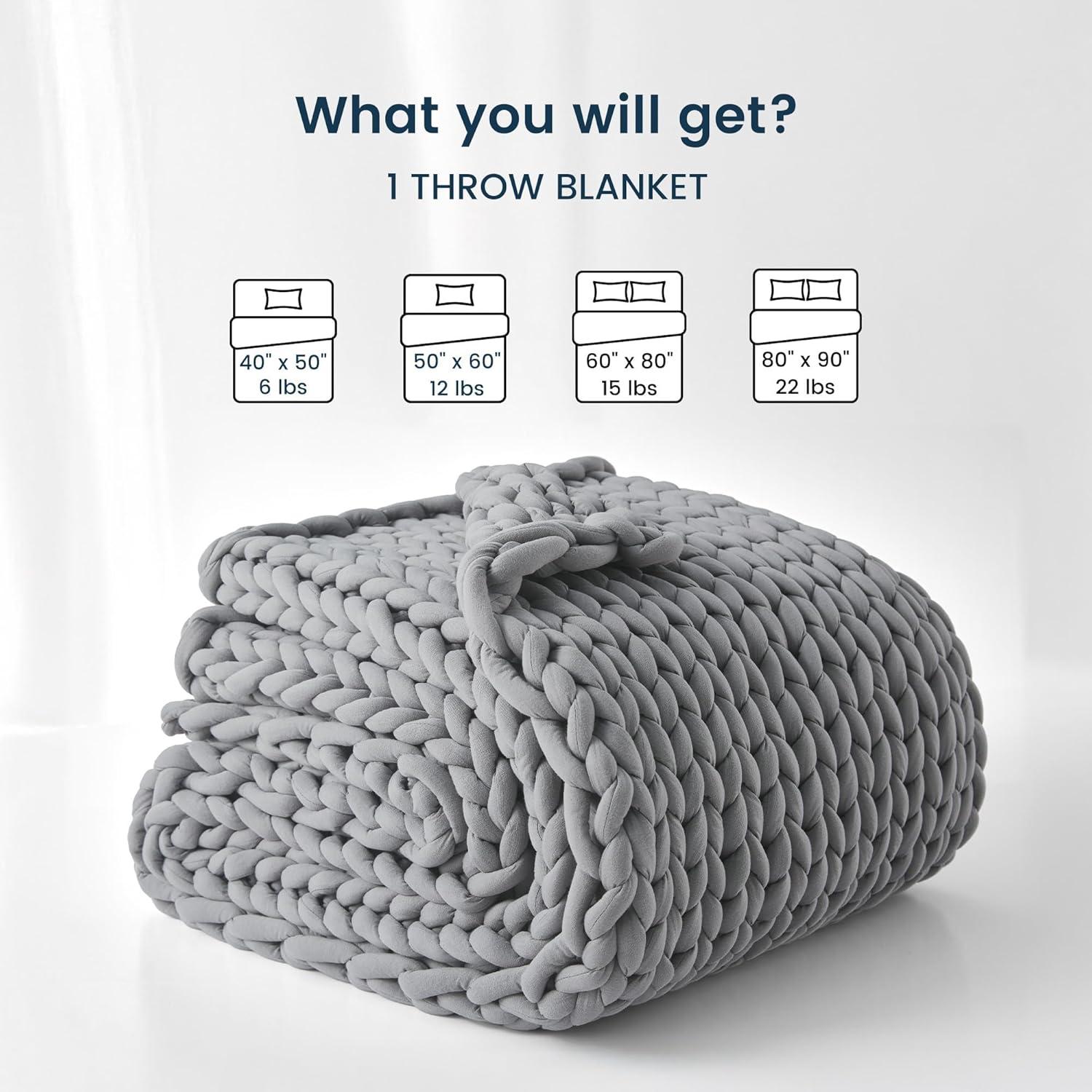 Manta con Peso SLEEP ZONE 101.6x127 cm Algodón Gris 2.88 kg