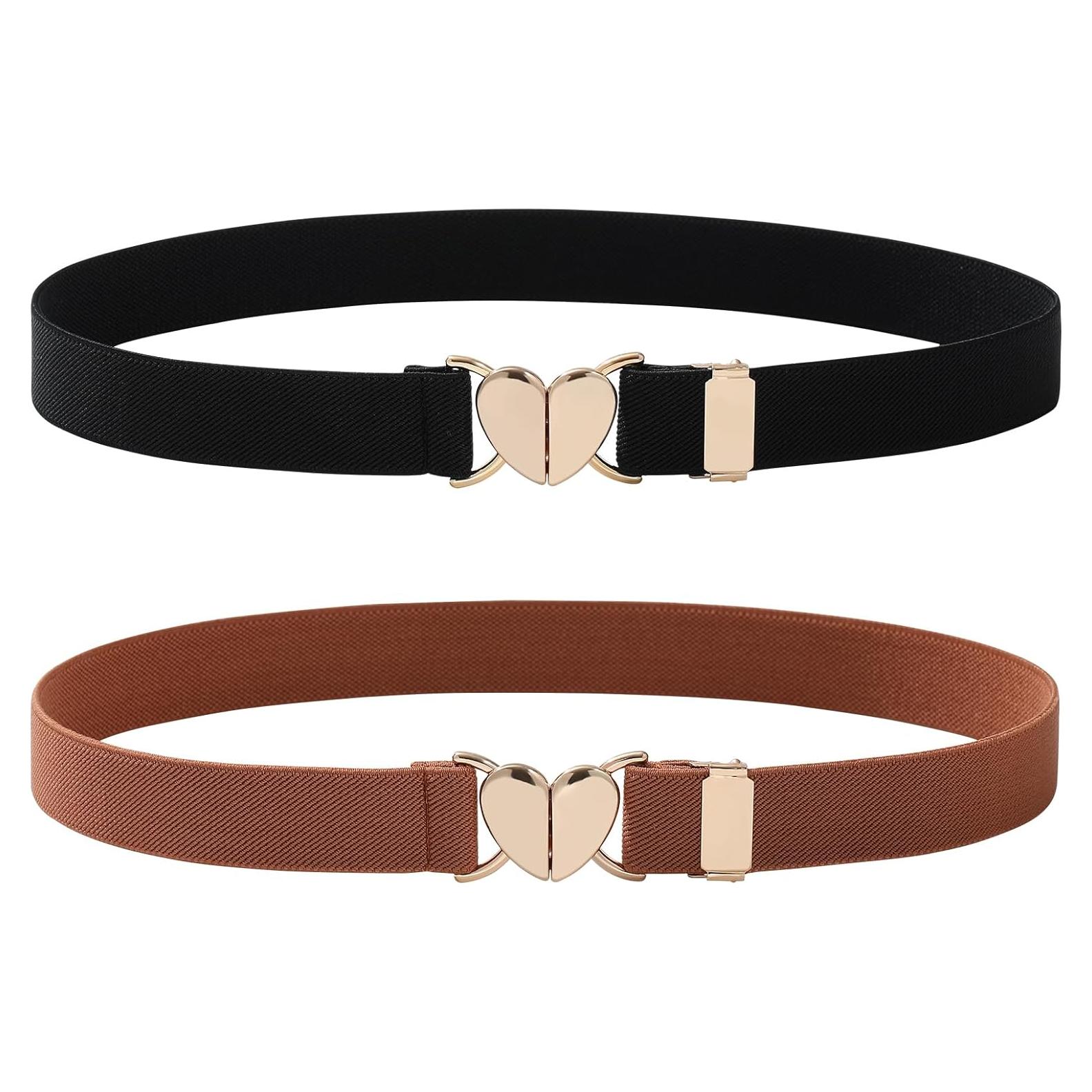 Cinturón Elástico AWAYTR para Niñas - Ajustable 70 cm con Hebilla Corazón