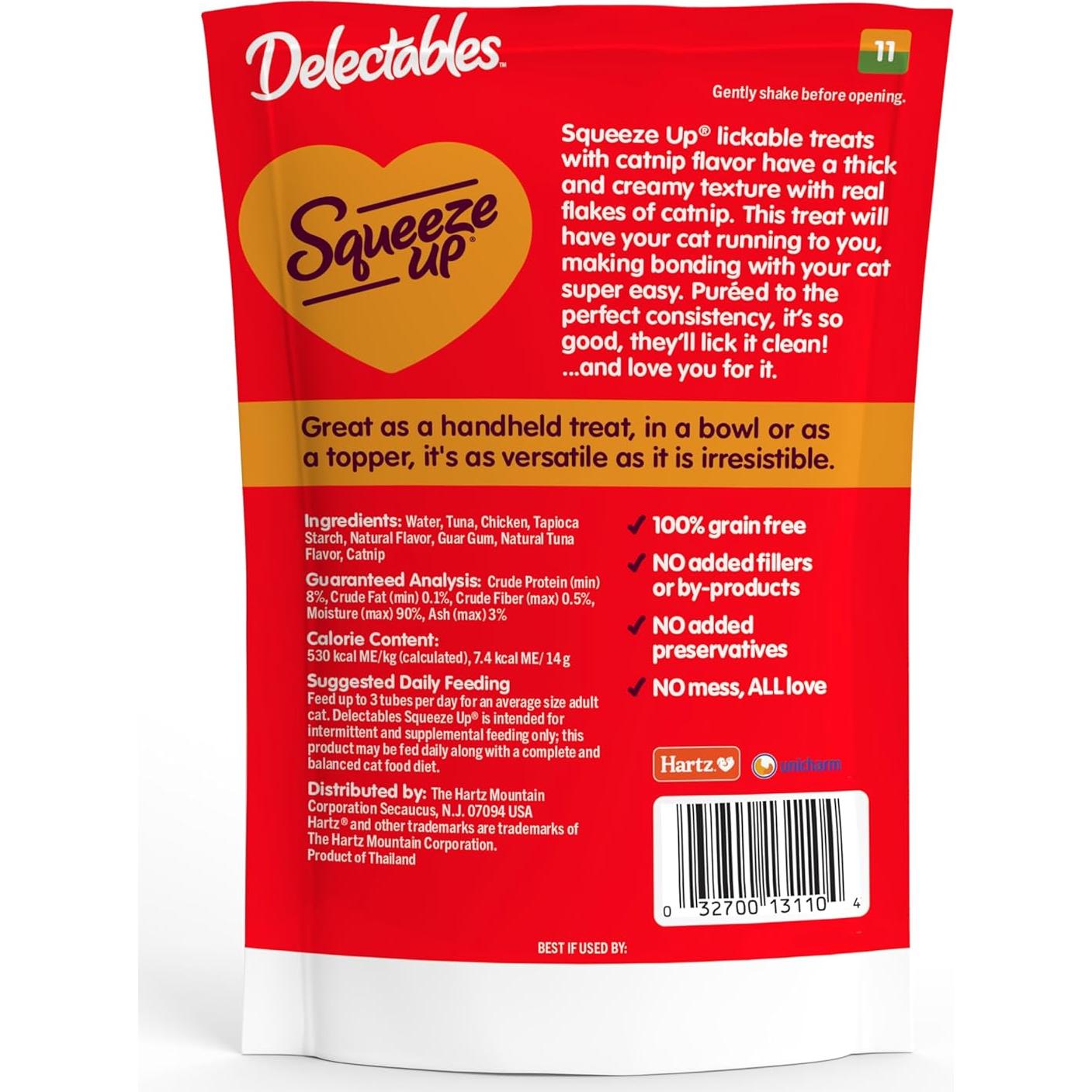 Golosinas Lickables para Gatos Hartz Delectables 32 Tubos 0.5oz Pollo