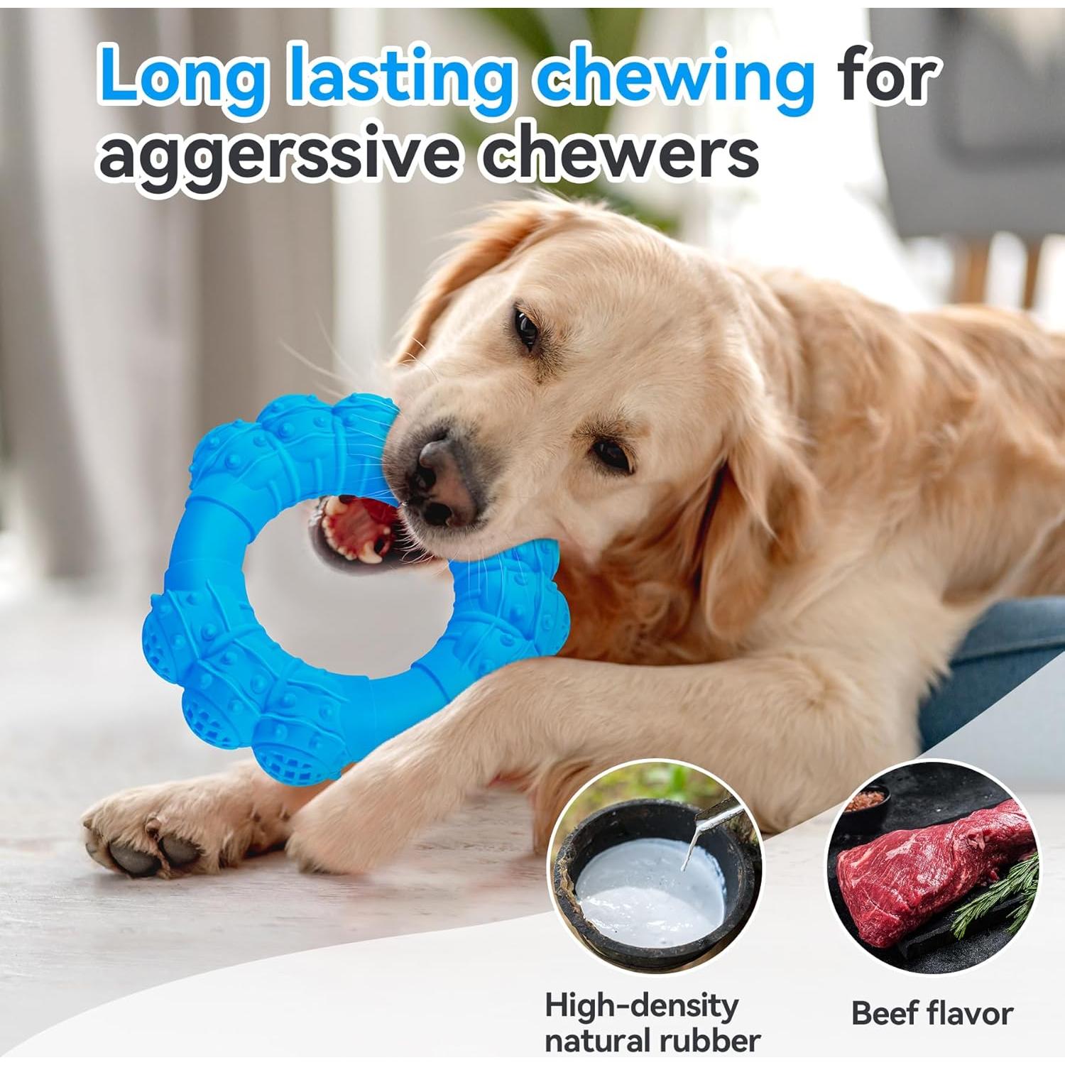 Juguete de anillo para masticar perros DAOZIJI 14cm Azul