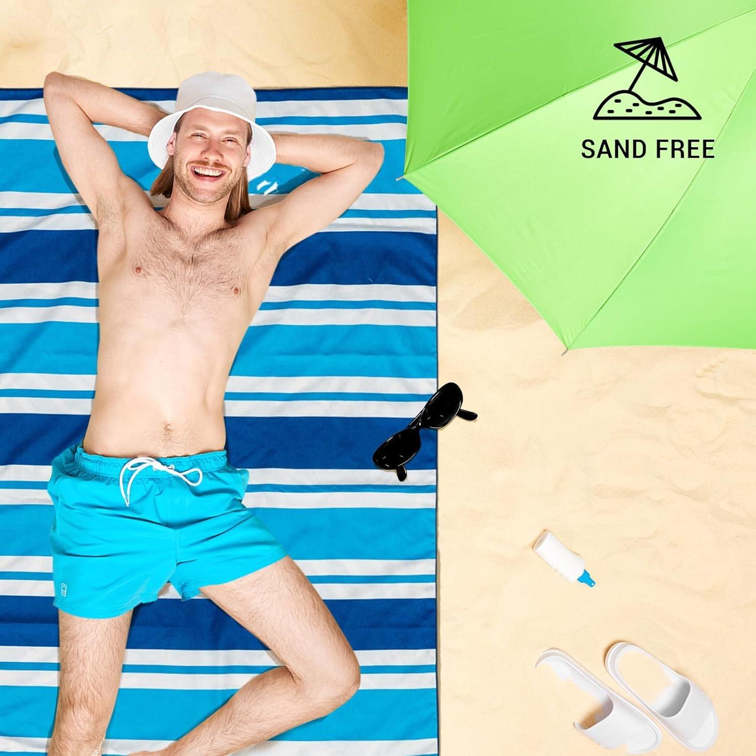 Toalla de Playa Gogreen Floral Azul 180x81 cm Microfibra Absorbente