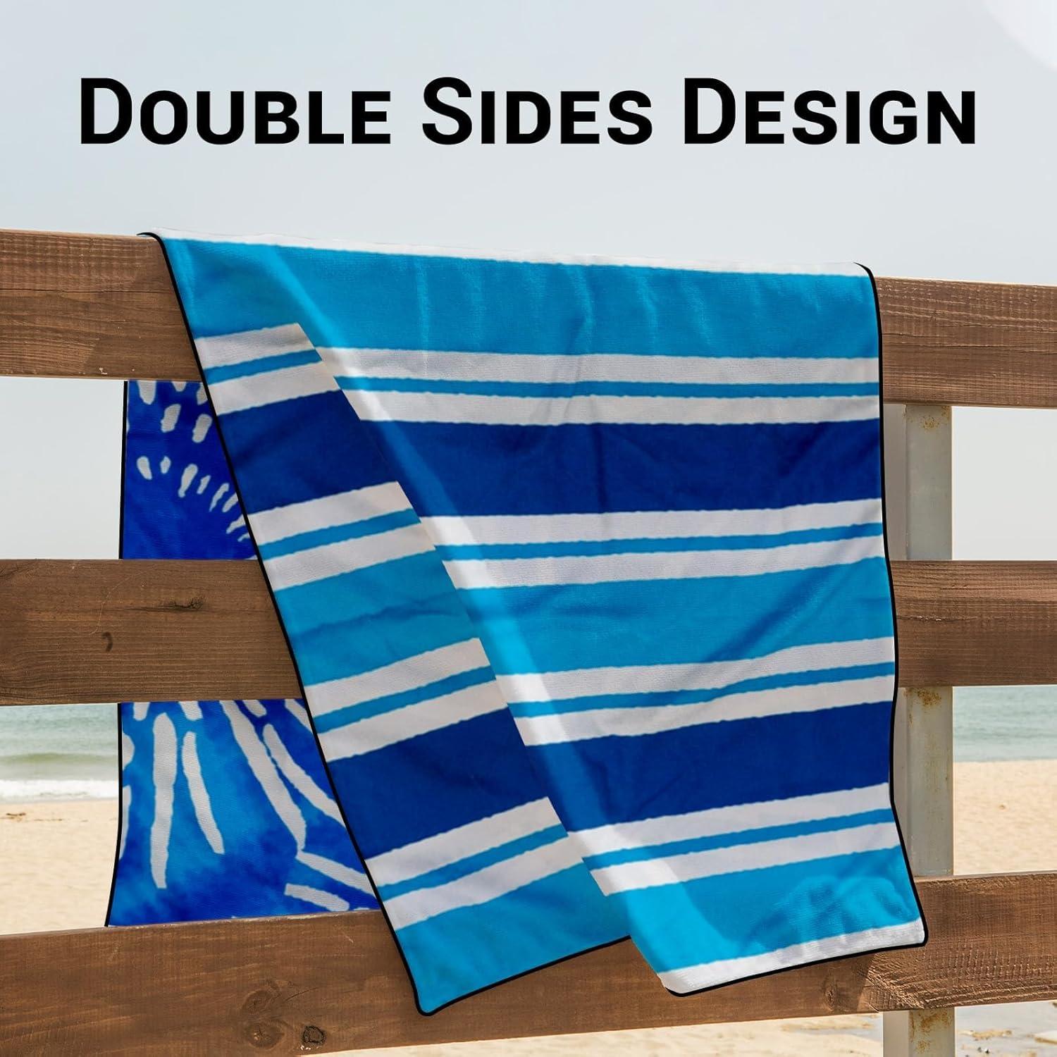 Toalla de Playa Gogreen Floral Azul 180x81 cm Microfibra Absorbente