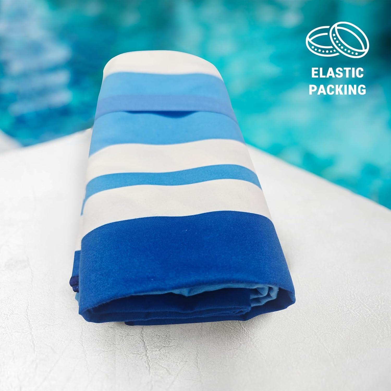 Toalla de Playa Gogreen Floral Azul 180x81 cm Microfibra Absorbente