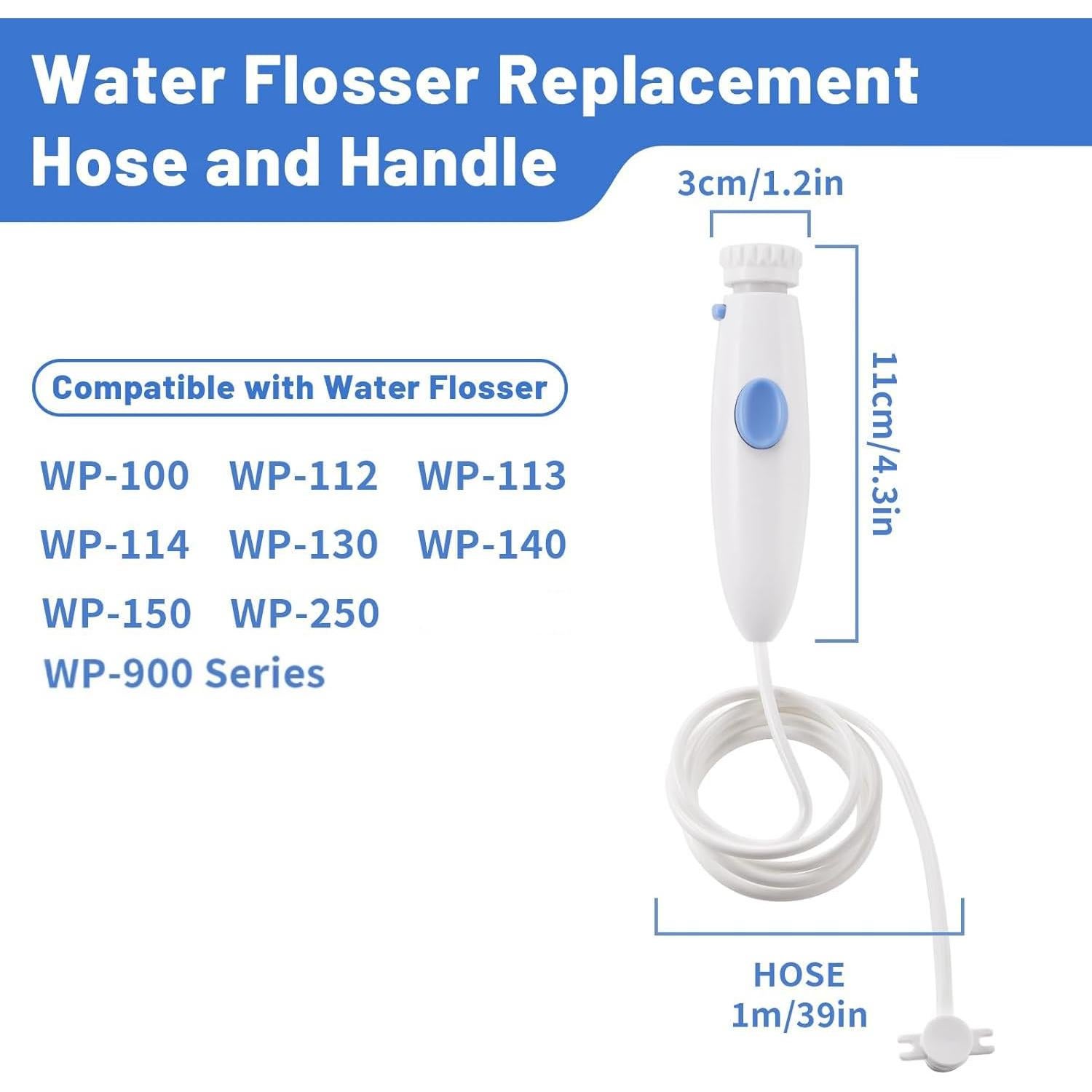 Mango y Manguera de Repuesto Oralphi para Irrigador Waterpik WP-100 WP-140 WP-150 WP-900