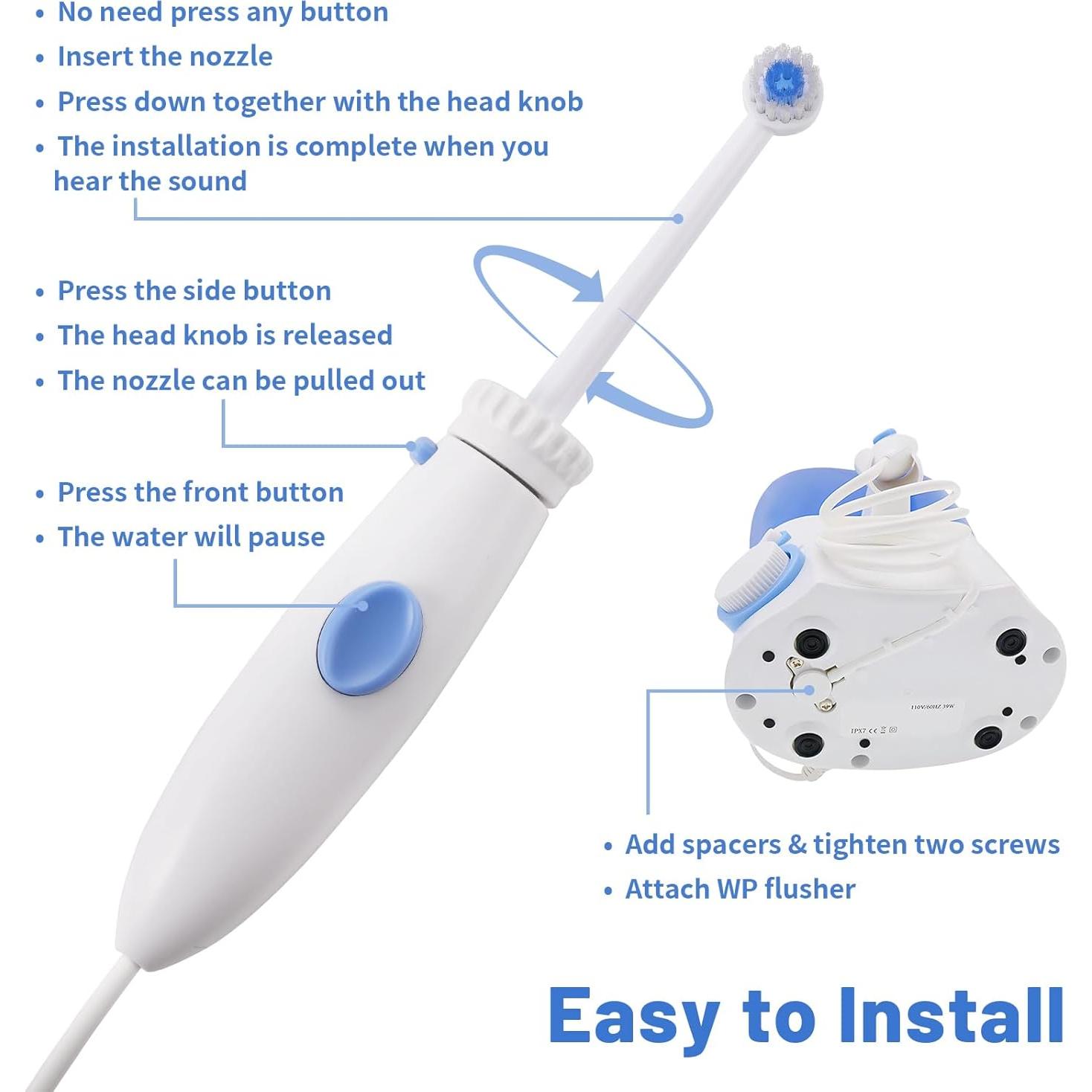 Mango y Manguera de Repuesto Oralphi para Irrigador Waterpik WP-100 WP-140 WP-150 WP-900