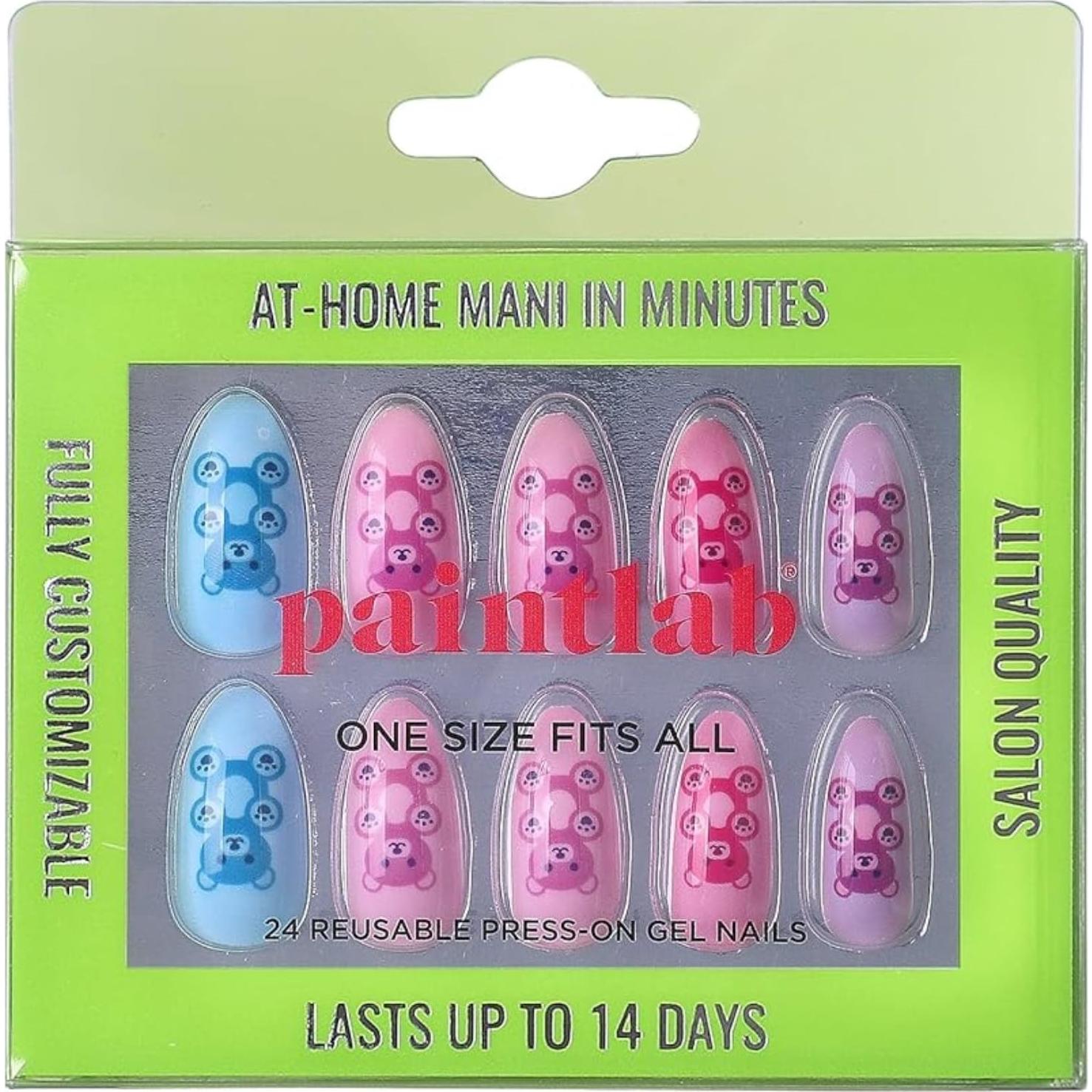 Kit de Manicura Uñas Postizas PaintLab Oso Gummy 24 Piezas