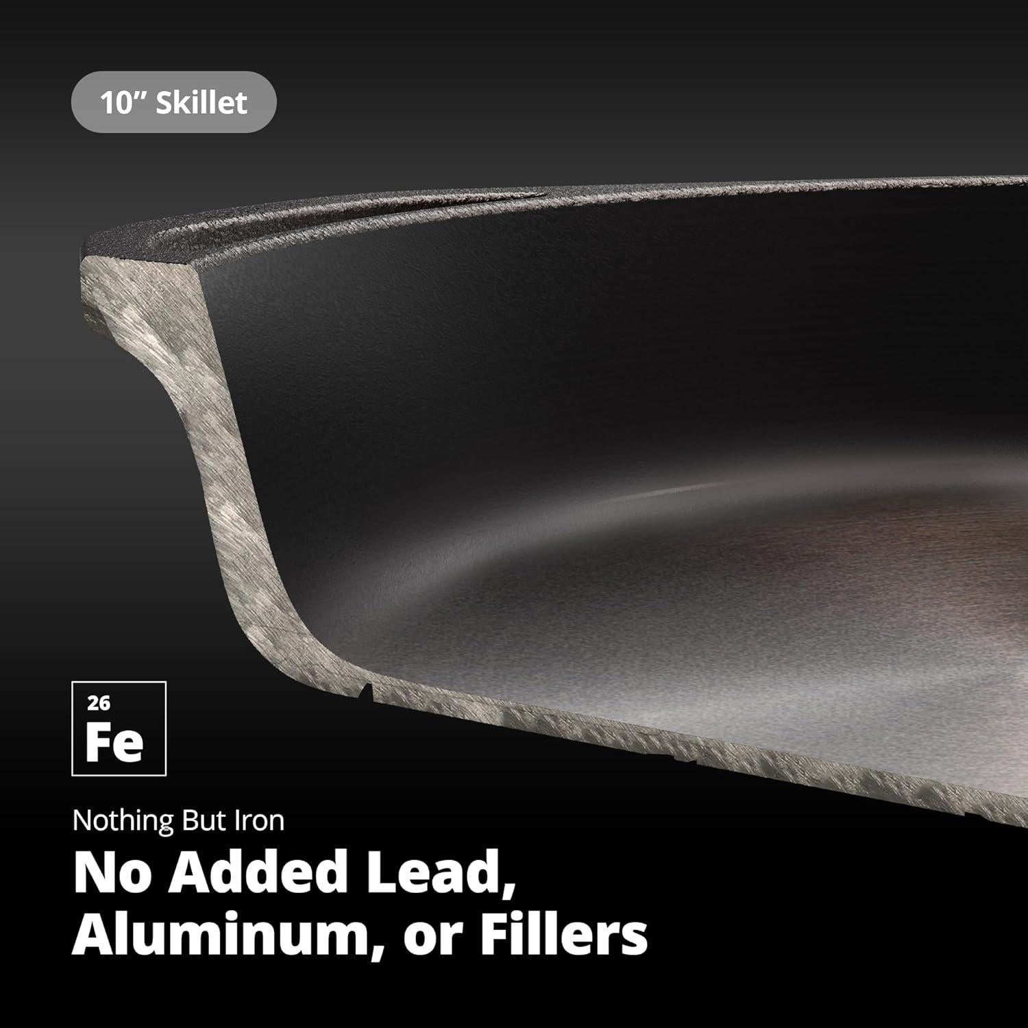 Sartén de Hierro Fundido 10" Greater Goods Pre-Sazonada