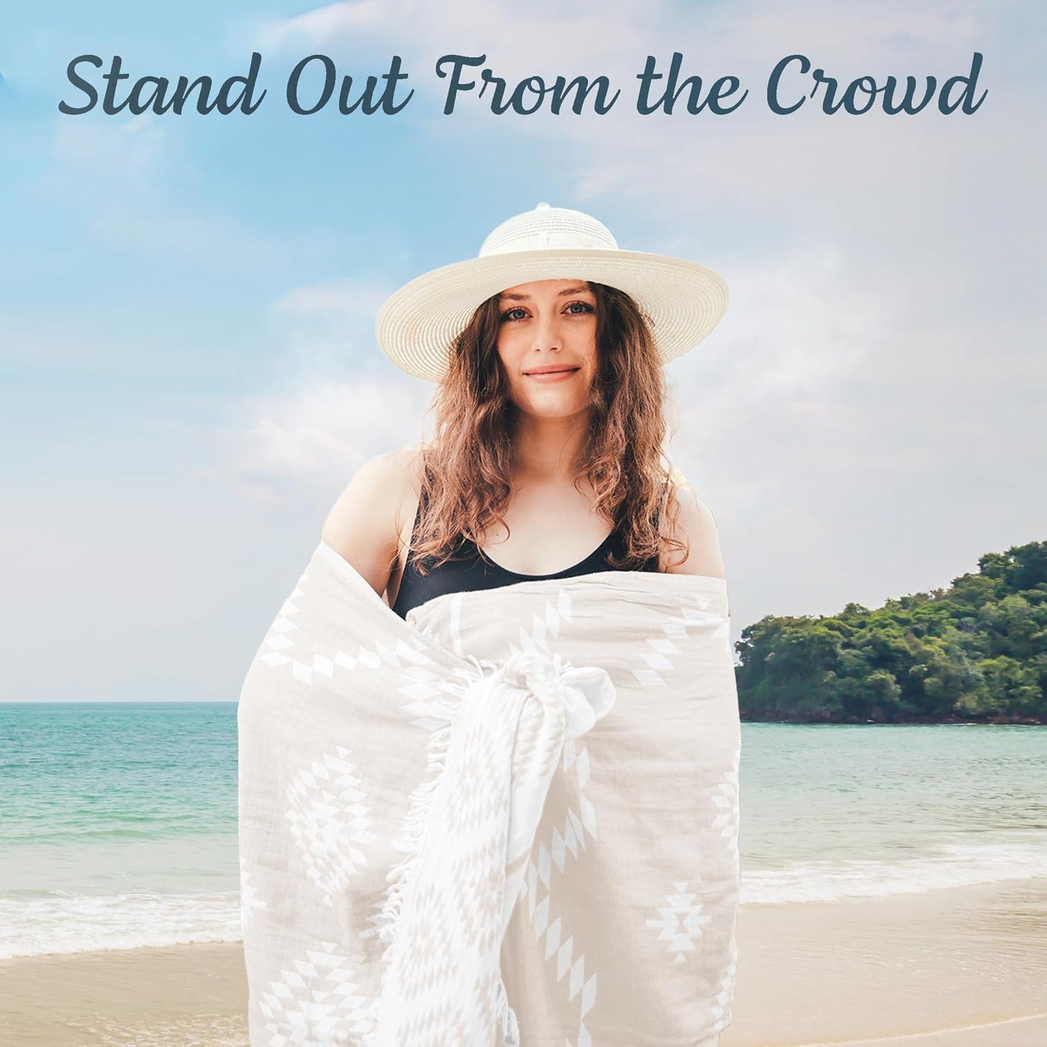 Toalla de Playa Turca Mebien 100% Algodón 89x170cm Beige