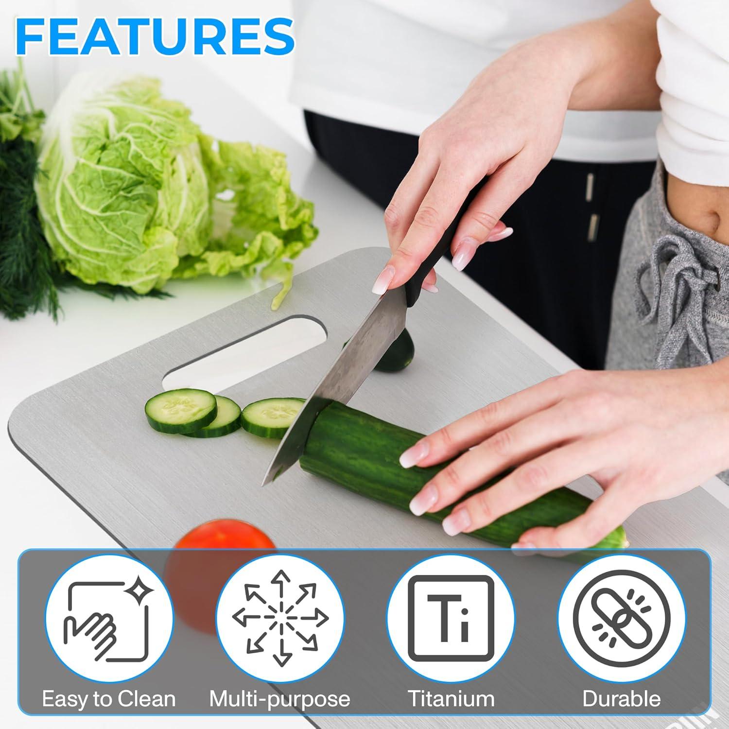 Tabla de Cortar de Titanio GARIIN 45.7x30.5cm Higiénica
