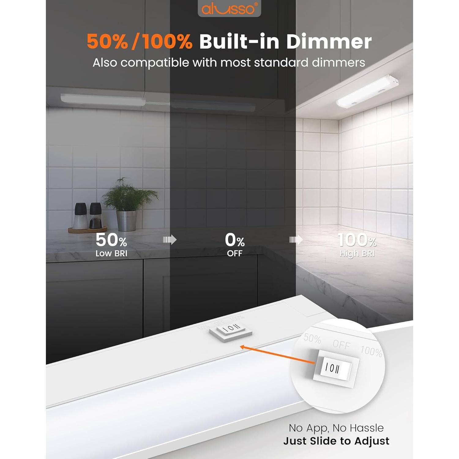 Iluminación LED Bajo Gabinete ALUSSO 12" Regulable 6W 510LM