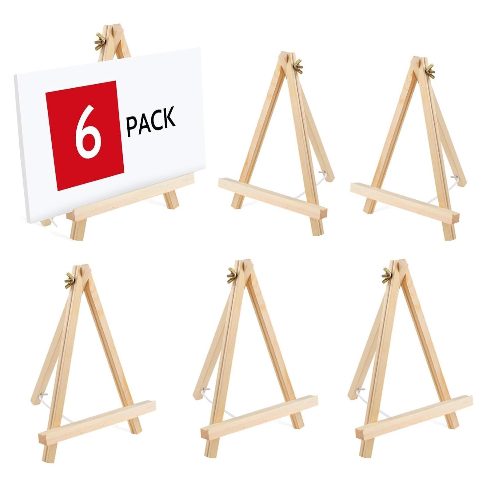 6 Caballetes de Madera HXSEMAYIG 23 cm Plegables para Pintura