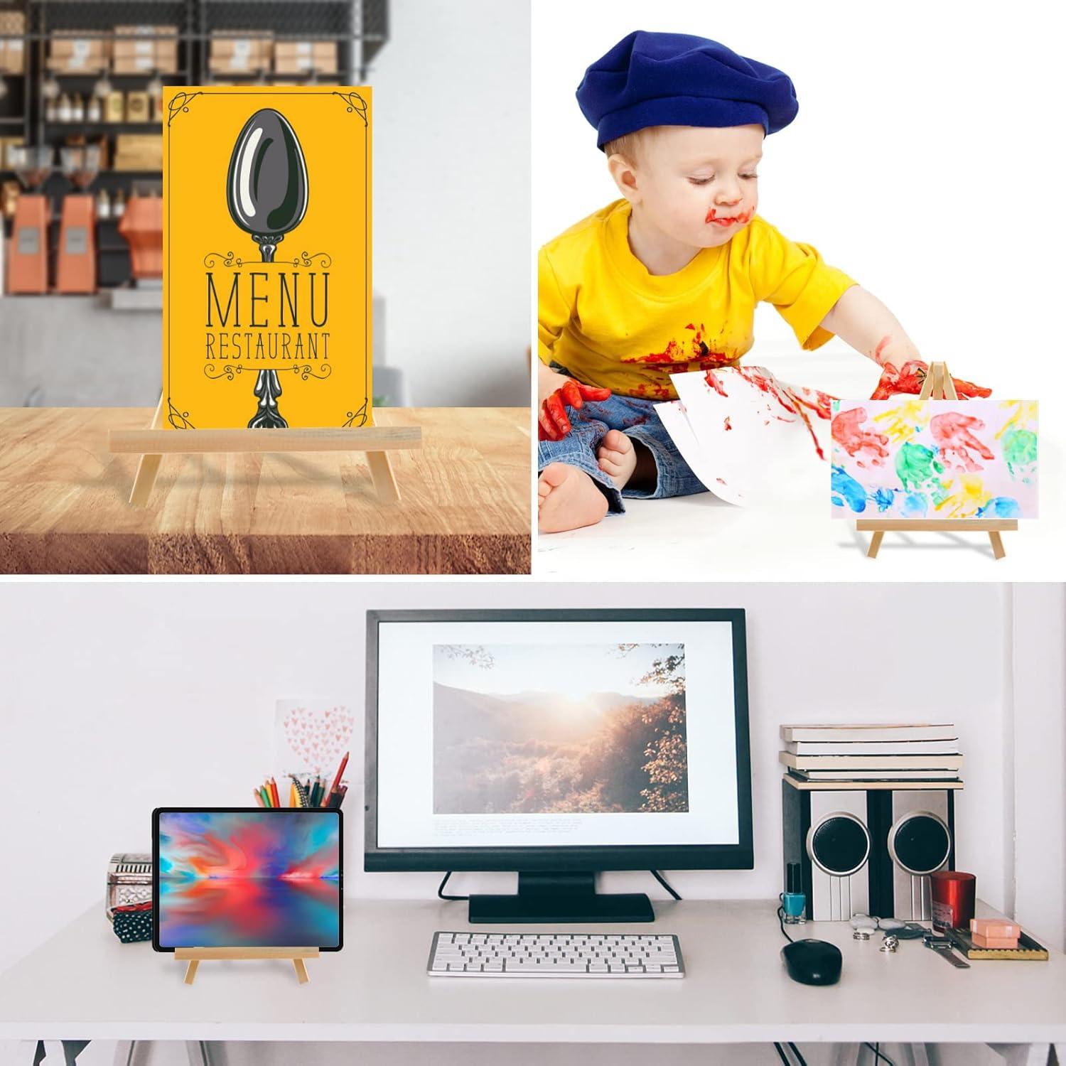 6 Caballetes de Madera HXSEMAYIG 23 cm Plegables para Pintura