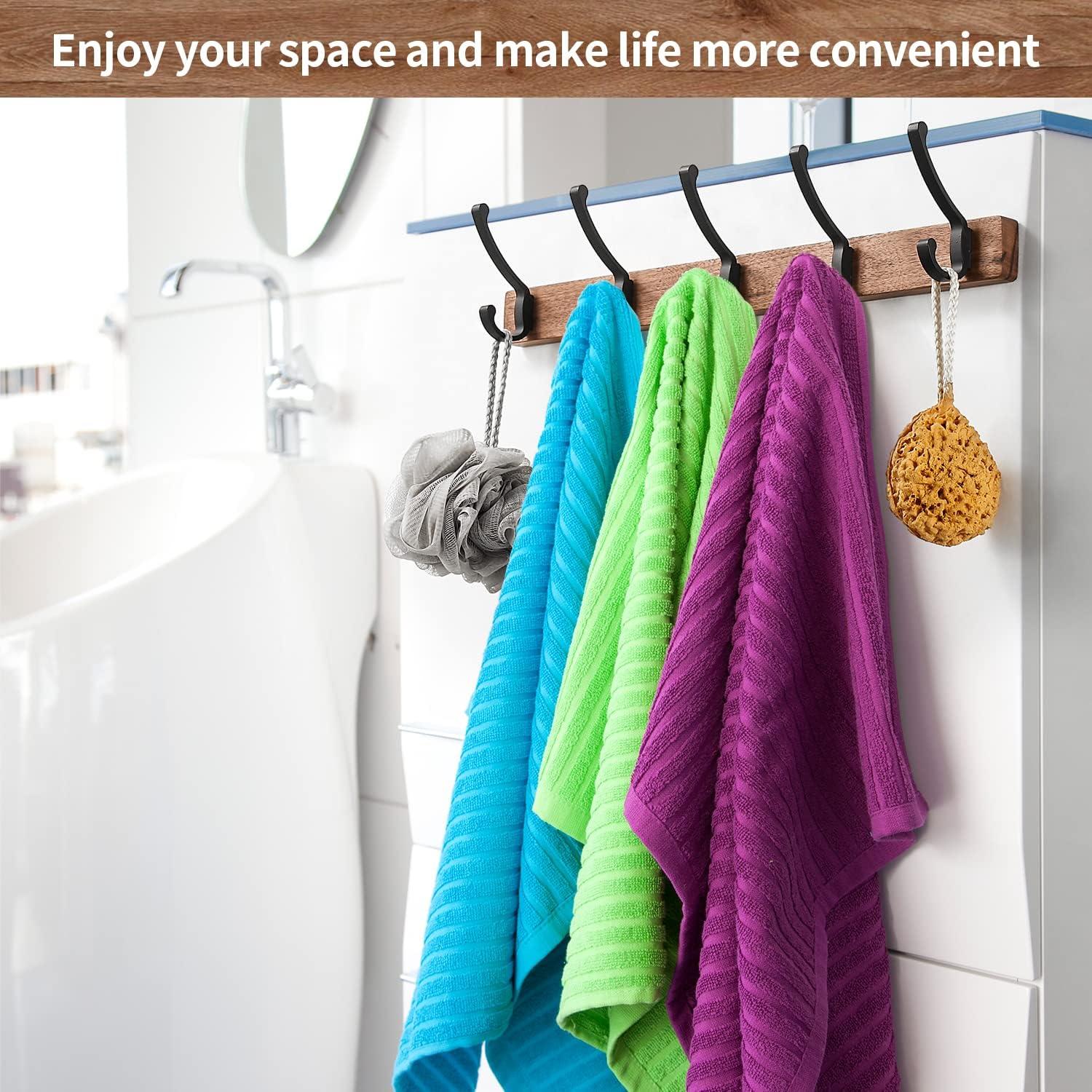 Perchero de Pared SARIHOSY de Madera de Nogal 50 cm con 5 Ganchos