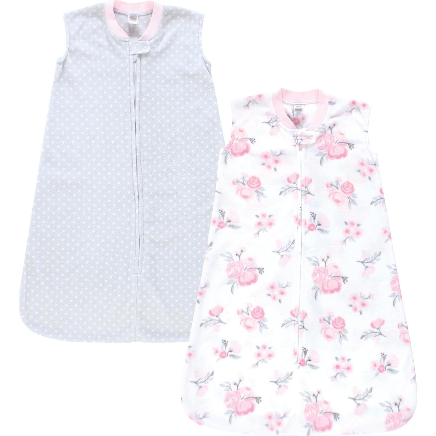 Saco de Dormir de Peluche Hudson Baby 0-6 Meses Floral Rosa 2pk