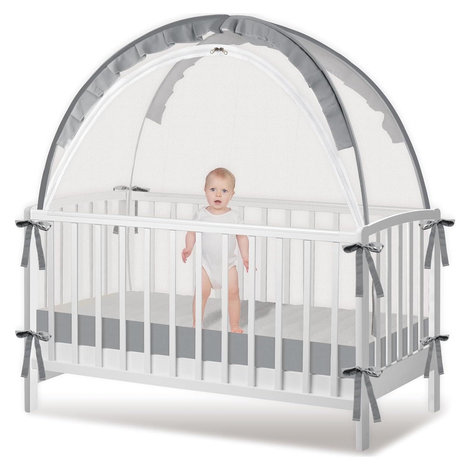 Tienda de Cuna Zkaitoy Grande Gris - Red de Seguridad para Bebés