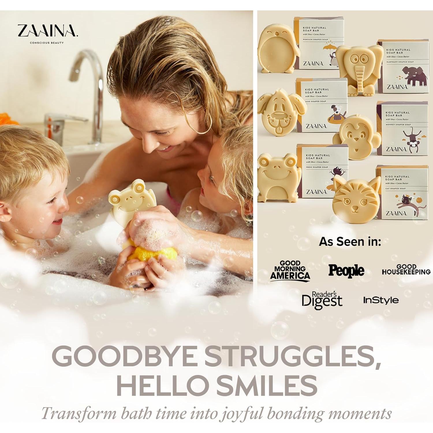 Jabón en Barra para Niños ZAAINA - Set de 6 Animales