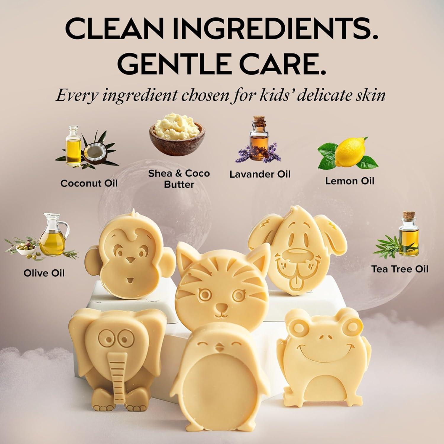 Jabón en Barra para Niños ZAAINA - Set de 6 Animales