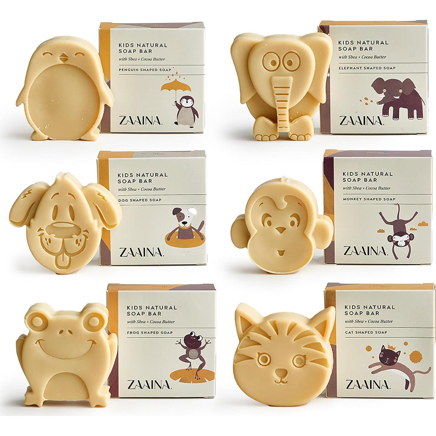 Jabón en Barra para Niños ZAAINA - Set de 6 Animales