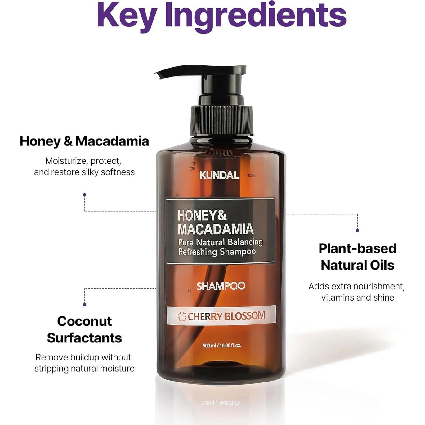 Champú Natural KUNDAL Miel y Macadamia 500ml Cuidado Cabello