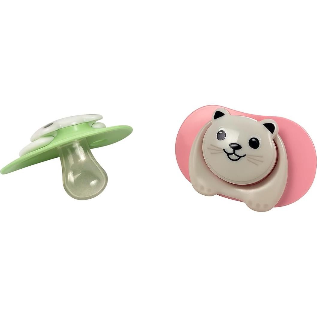 Chupete Ortodóntico Natural Gato y Panda - 2 Piezas