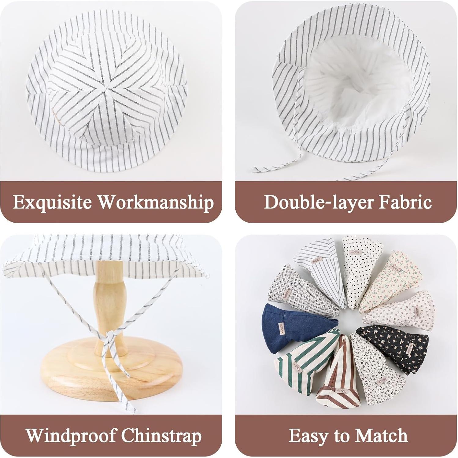 Sombrero de Cubo Floral para Bebés 6-24 Meses UPF 50+