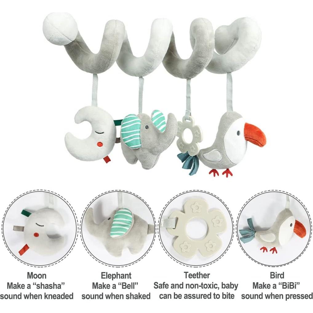 Juguete Colgante Espiral Blublu Park Elefante Gris 60cm