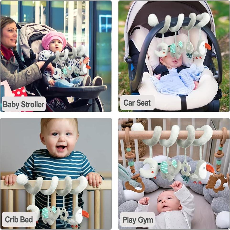 Juguete Colgante Espiral Blublu Park Elefante Gris 60cm