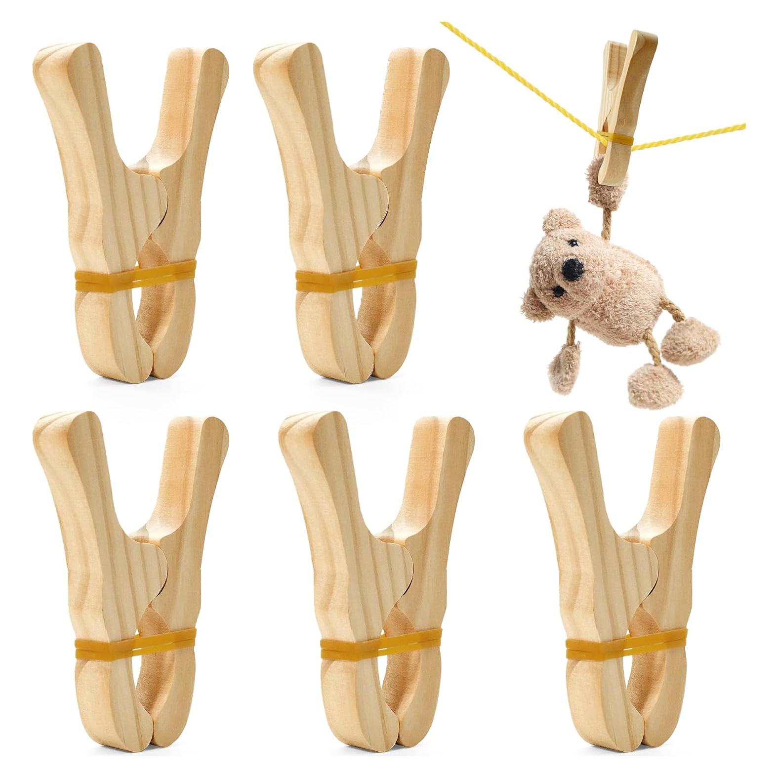 Juego de 5 Clips de Madera Nufiwra para Niños - Construcción Montessori