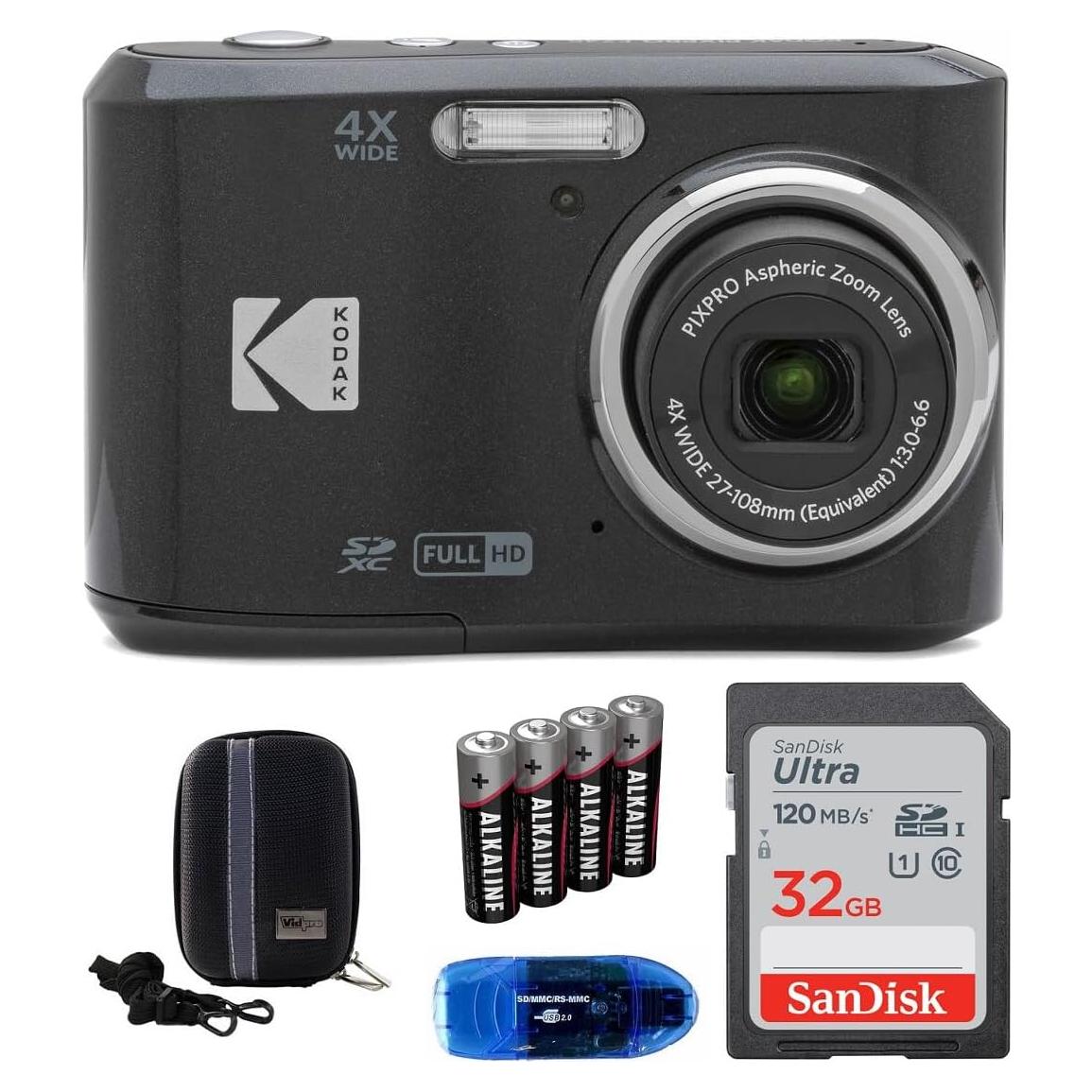 Cámara Digital Kodak Pixpro FZ45 + Accesorios 32GB Negro