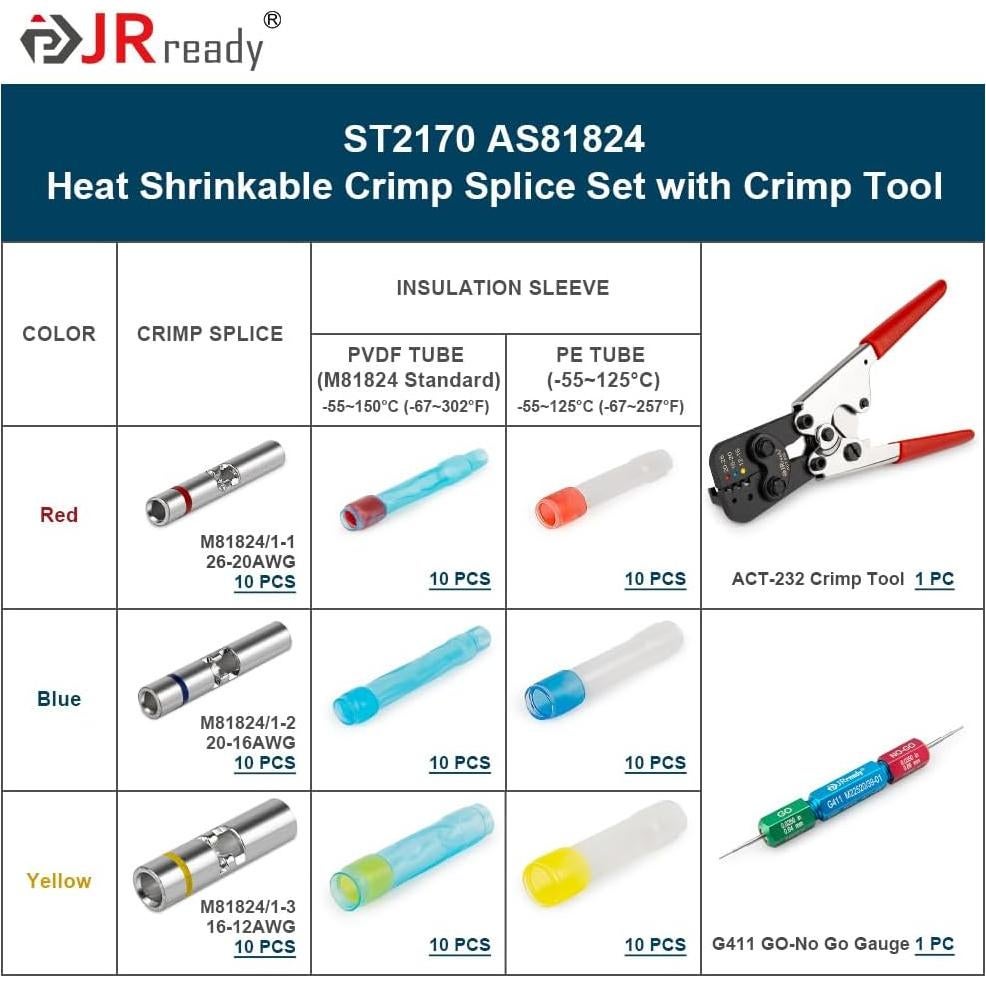 Kit de Crimpado JRready ACT-232 con Conectores Termocontraíbles