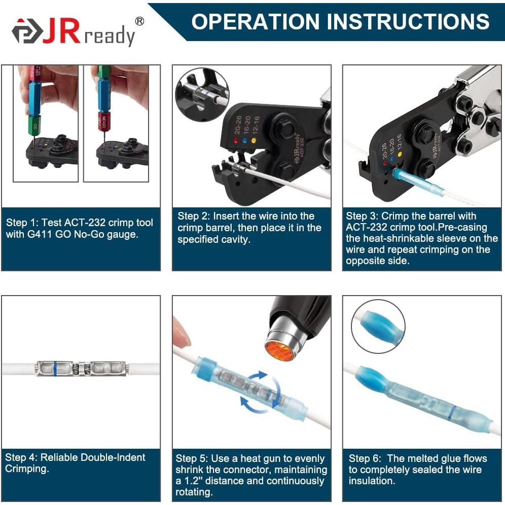 Kit de Crimpado JRready ACT-232 con Conectores Termocontraíbles