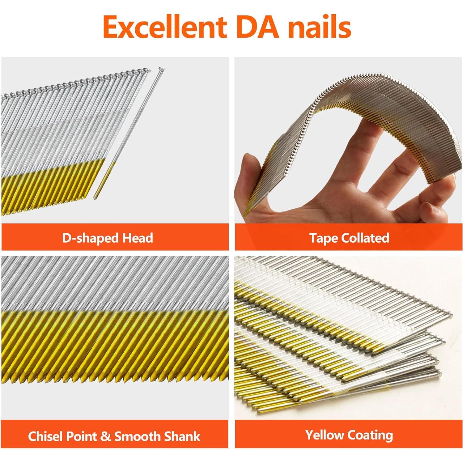 Clavos de Acabado Angulados 15GA Acero Inoxidable 304 1000 Unidades