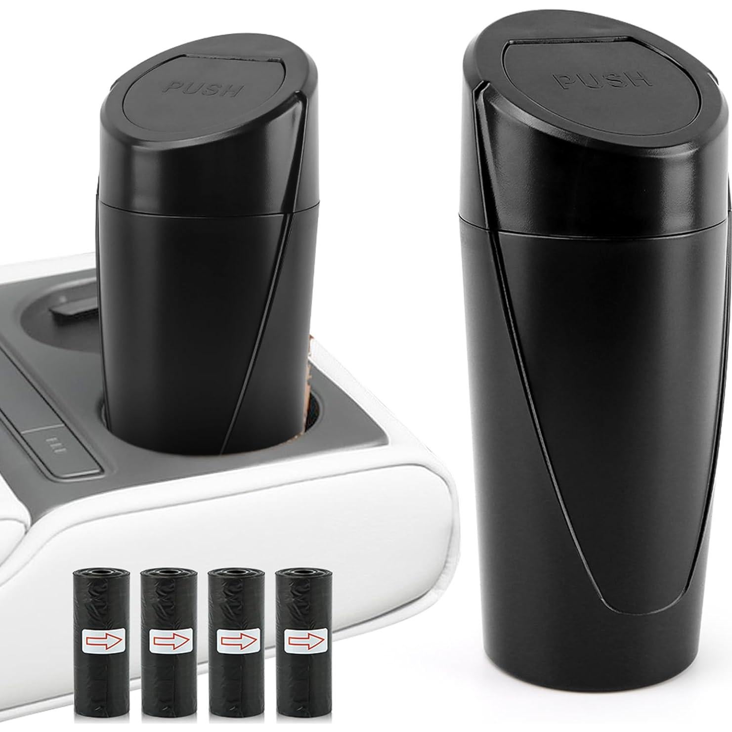 Bote de Basura para Auto EMVANV 2 Pcs Negro Impermeable