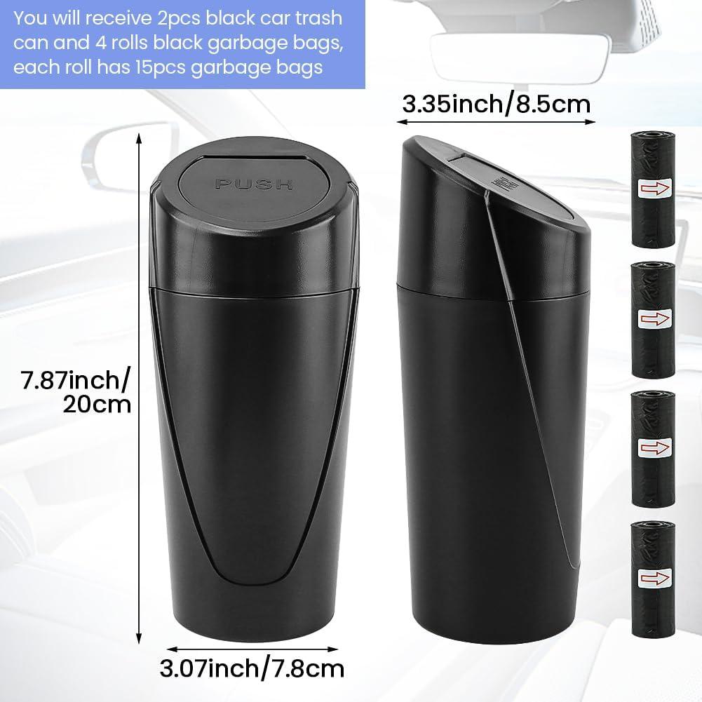 Bote de Basura para Auto EMVANV 2 Pcs Negro Impermeable