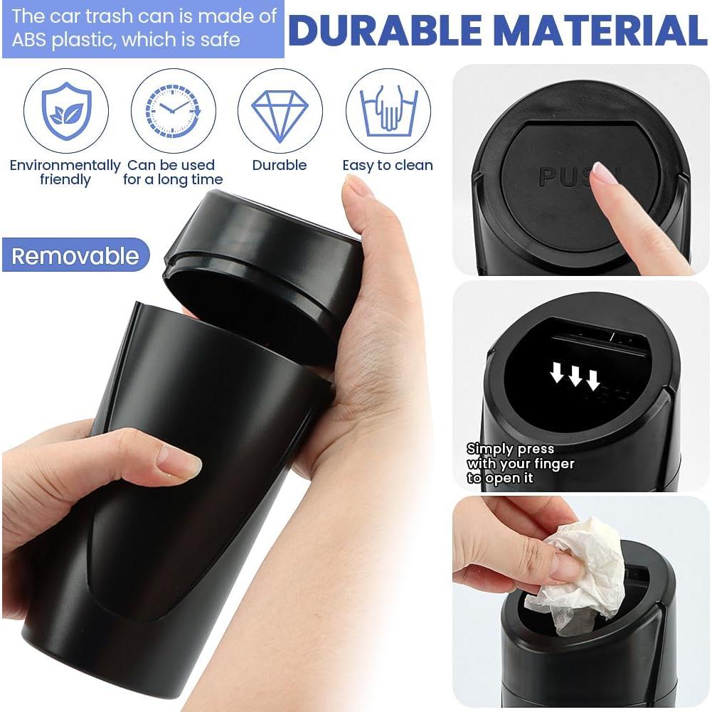 Bote de Basura para Auto EMVANV 2 Pcs Negro Impermeable