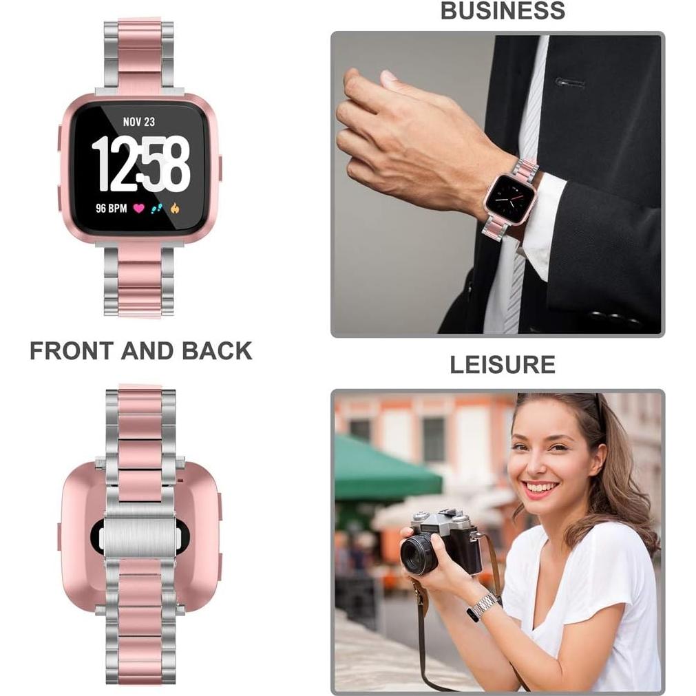 Banda de Acero Inoxidable Wearlizer para Fitbit Versa