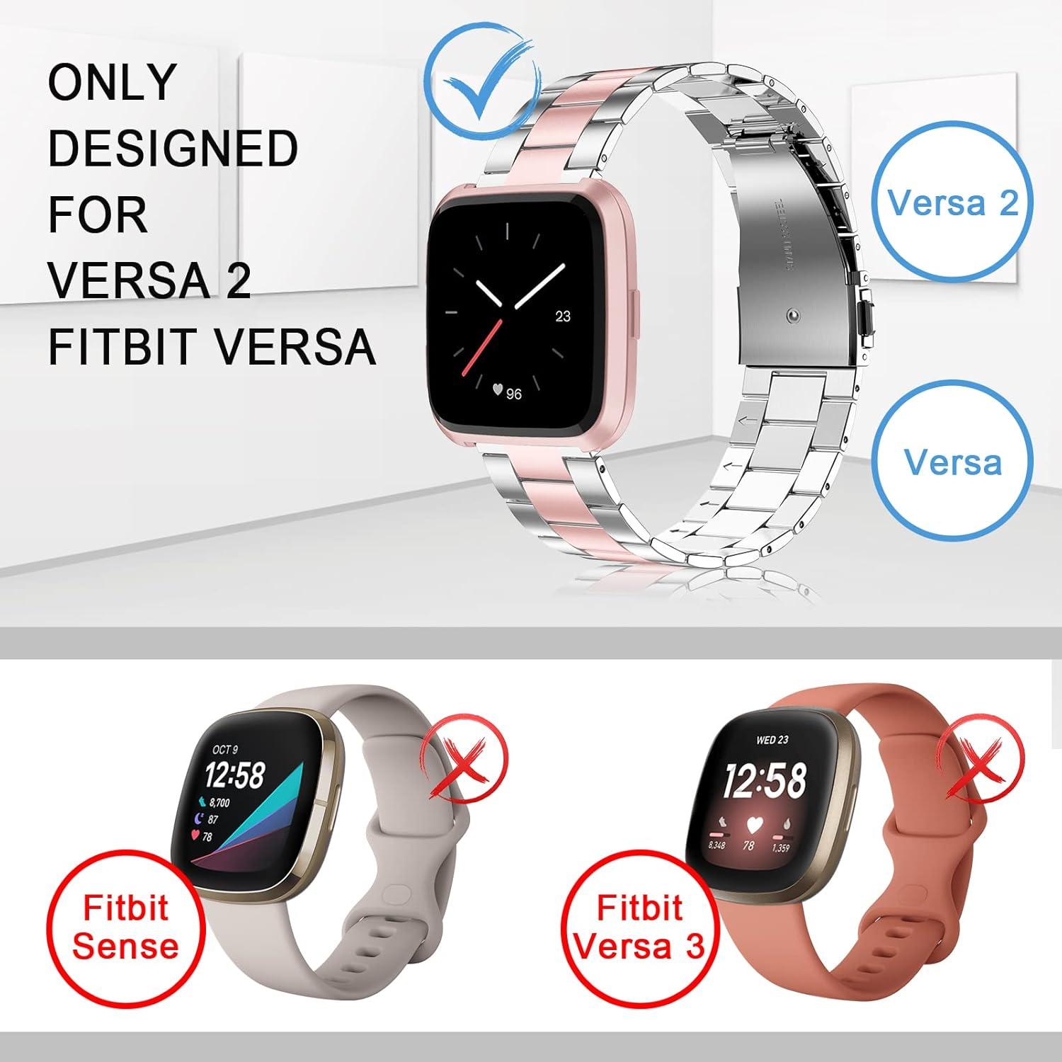 Banda de Acero Inoxidable Wearlizer para Fitbit Versa