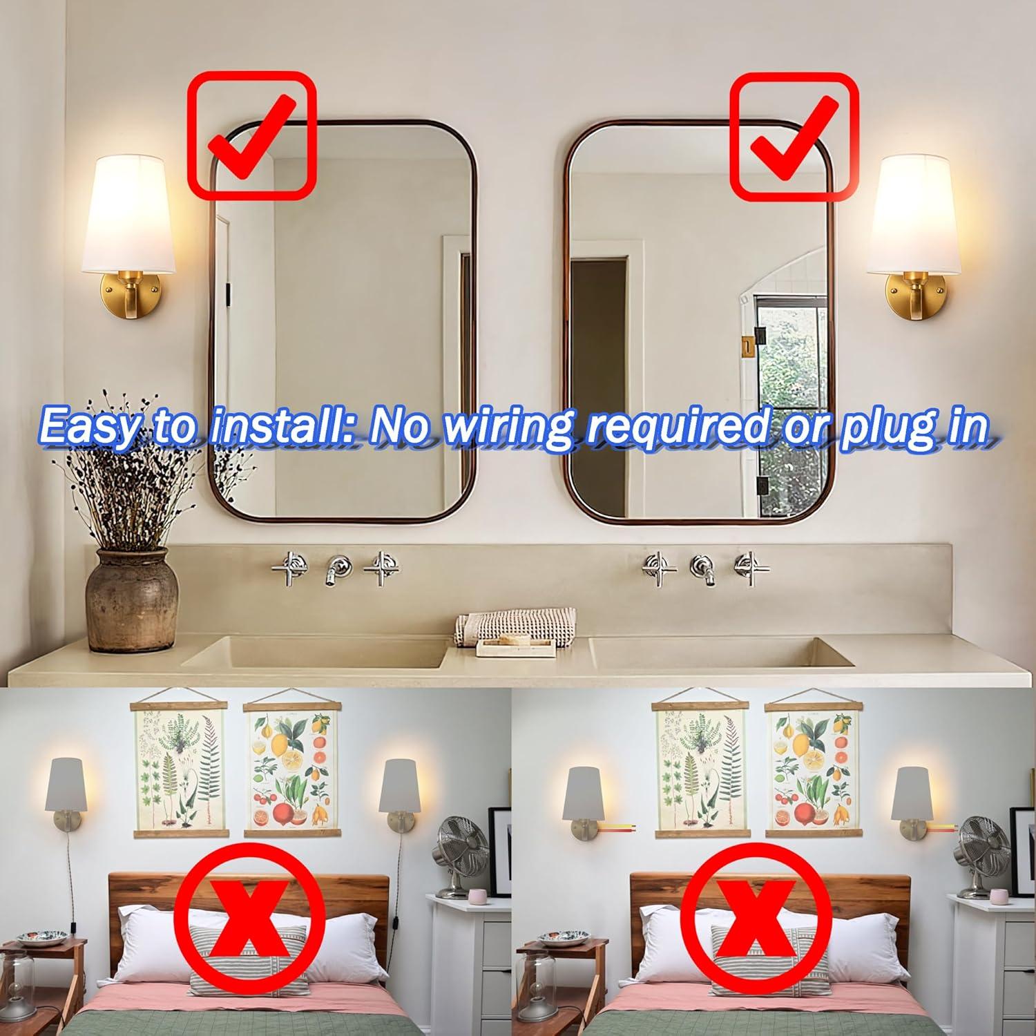 Juego de 2 apliques de pared recargables Slywise RGB 7 colores