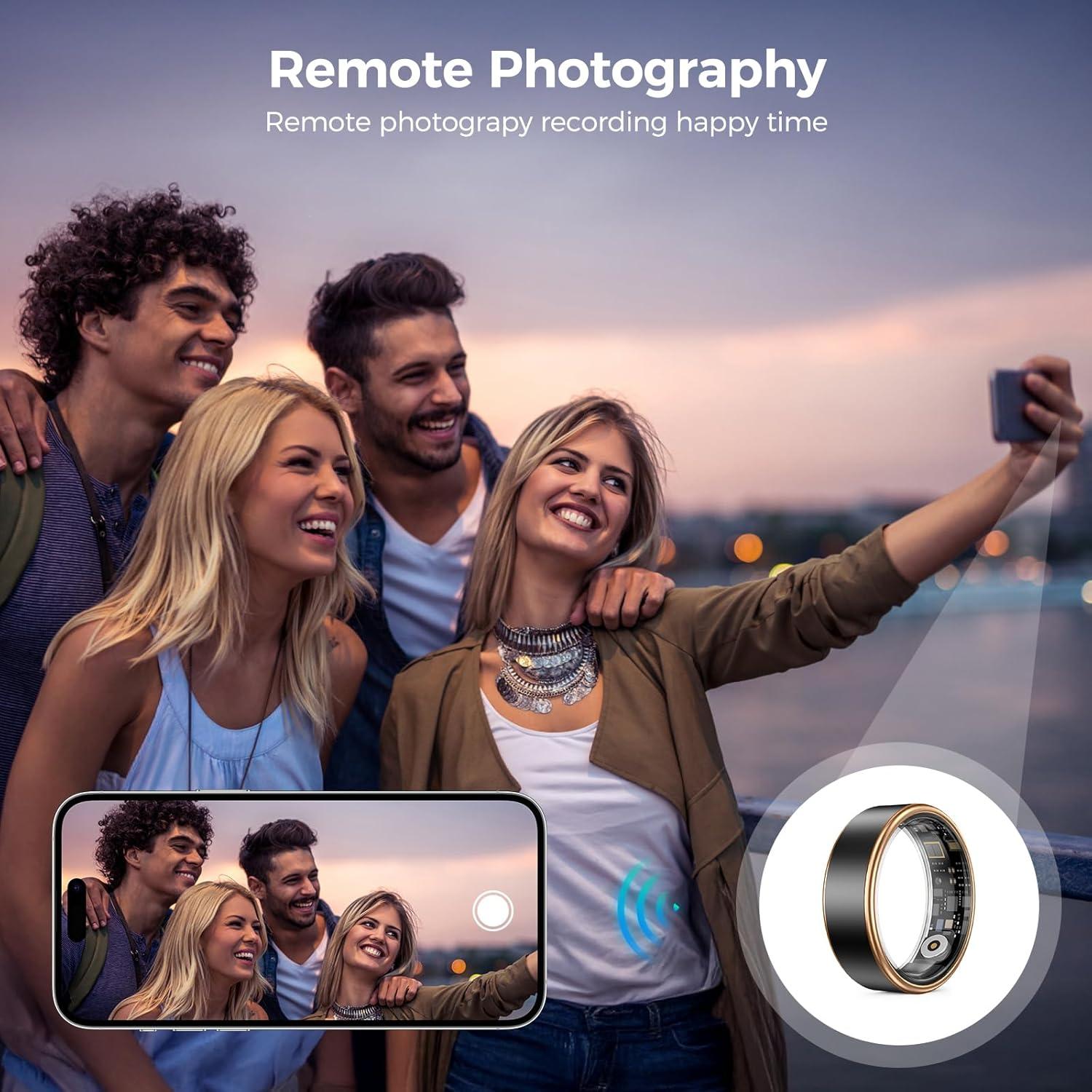 Anillo Inteligente UniJethro Negro 6# - Monitoreo Salud y Fitness