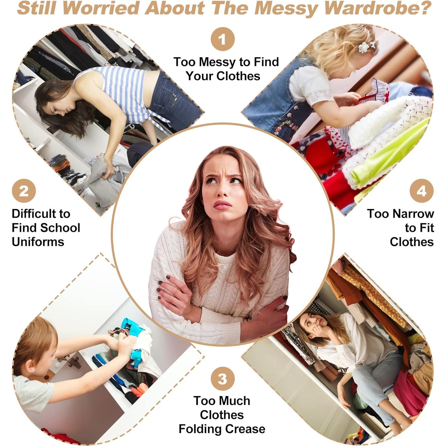 4 Perchas de Plástico HZZILEY para Closet Ahorra Espacio