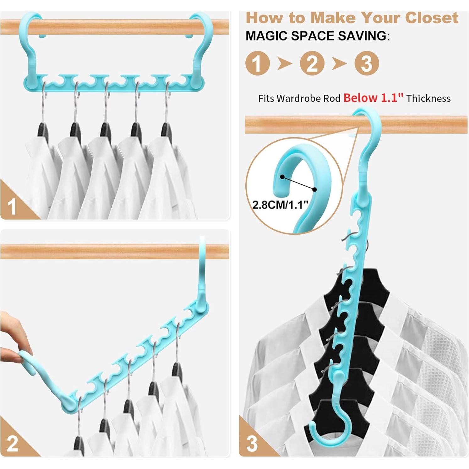 4 Perchas de Plástico HZZILEY para Closet Ahorra Espacio