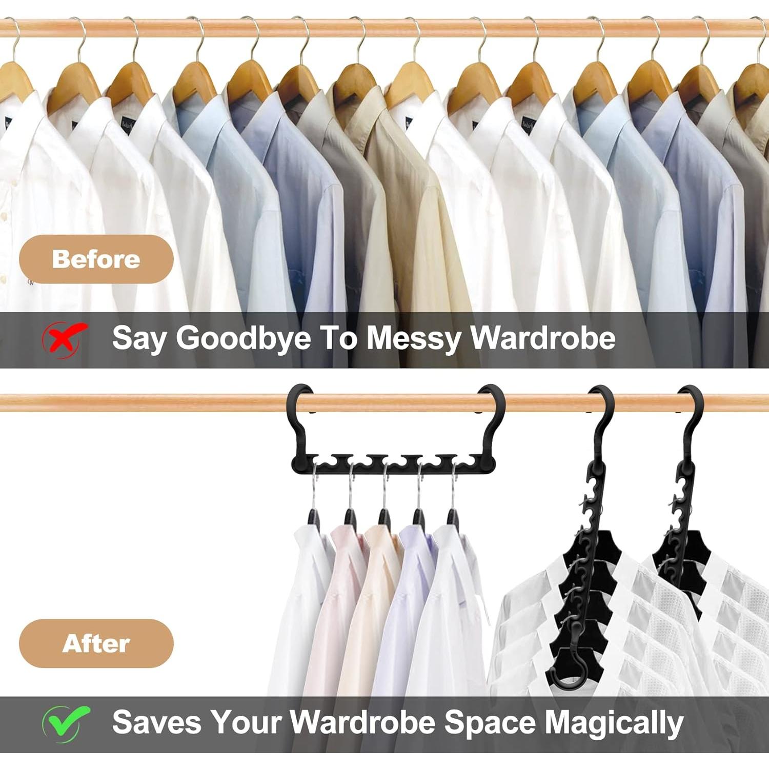 4 Perchas de Plástico HZZILEY para Closet Ahorra Espacio