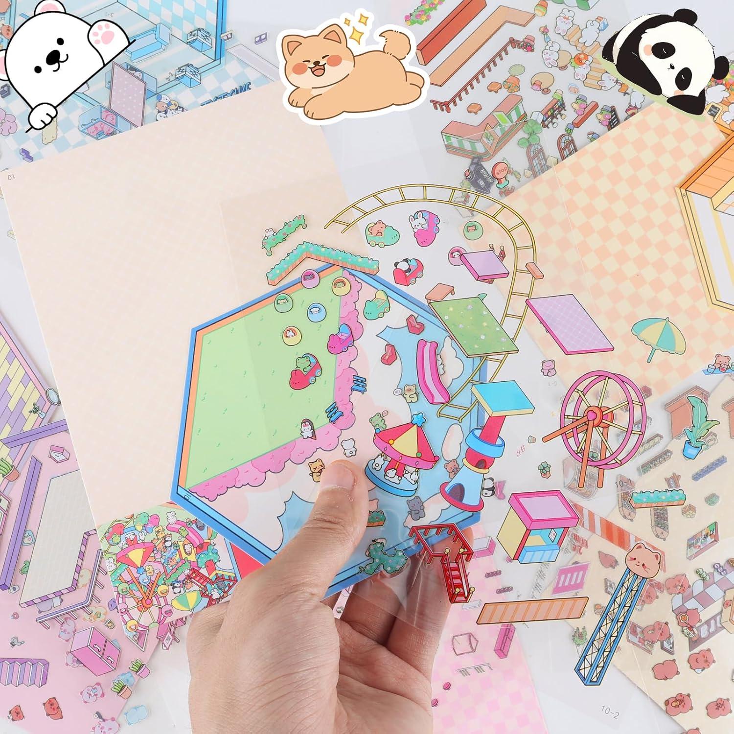 Set de Stickers 3D Reutilizables Lestp - 4 Piezas para DIY