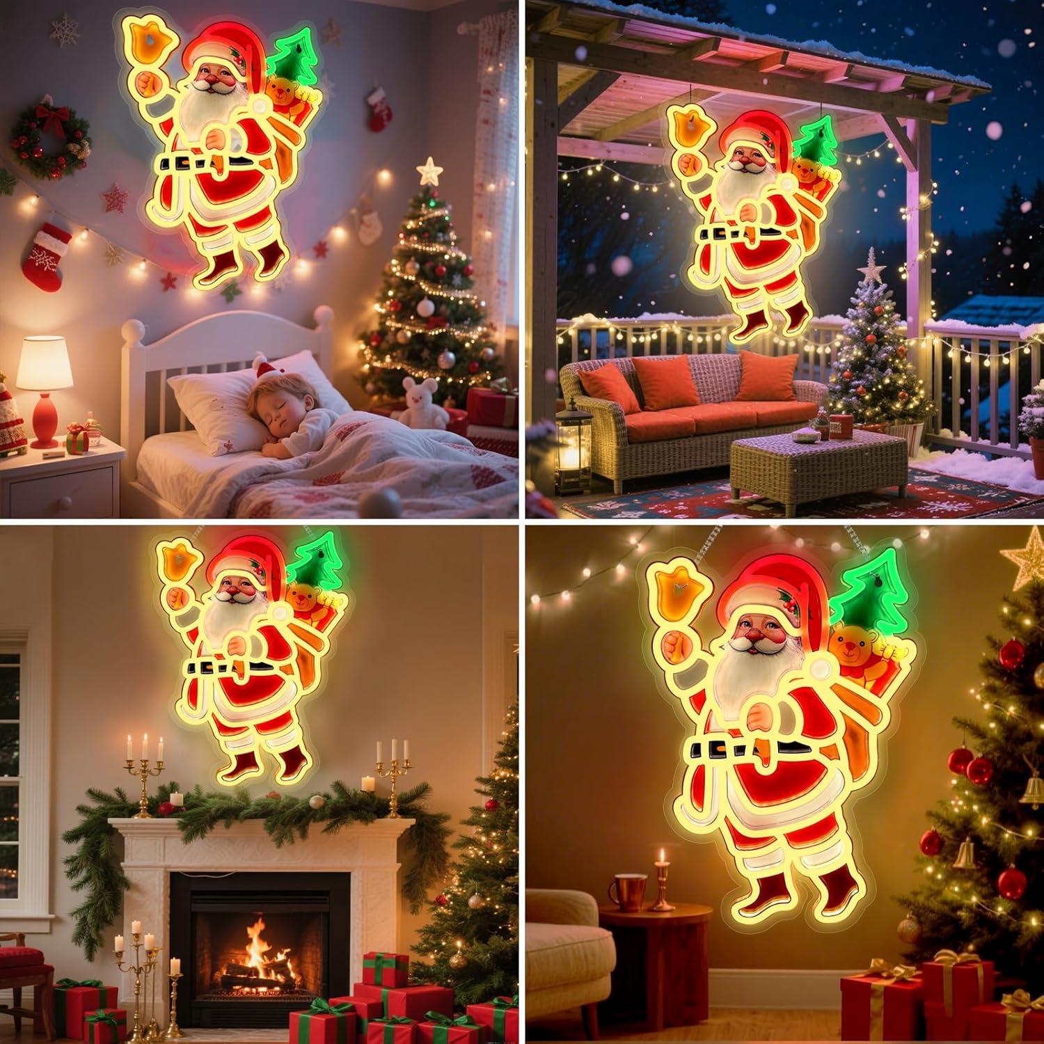 Luz de Neón LED Santa Claus 10 Brillos Ajustables USB