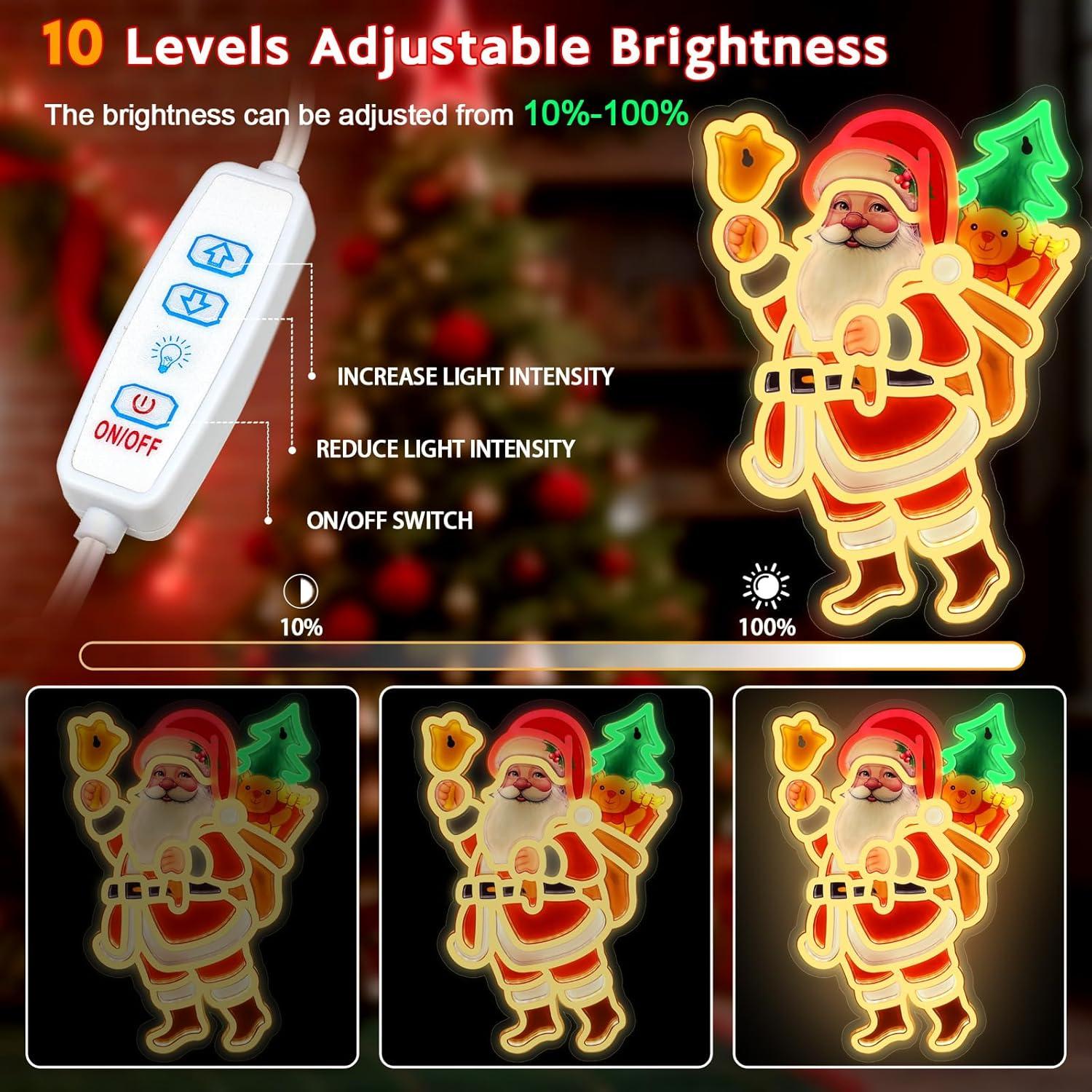 Luz de Neón LED Santa Claus 10 Brillos Ajustables USB