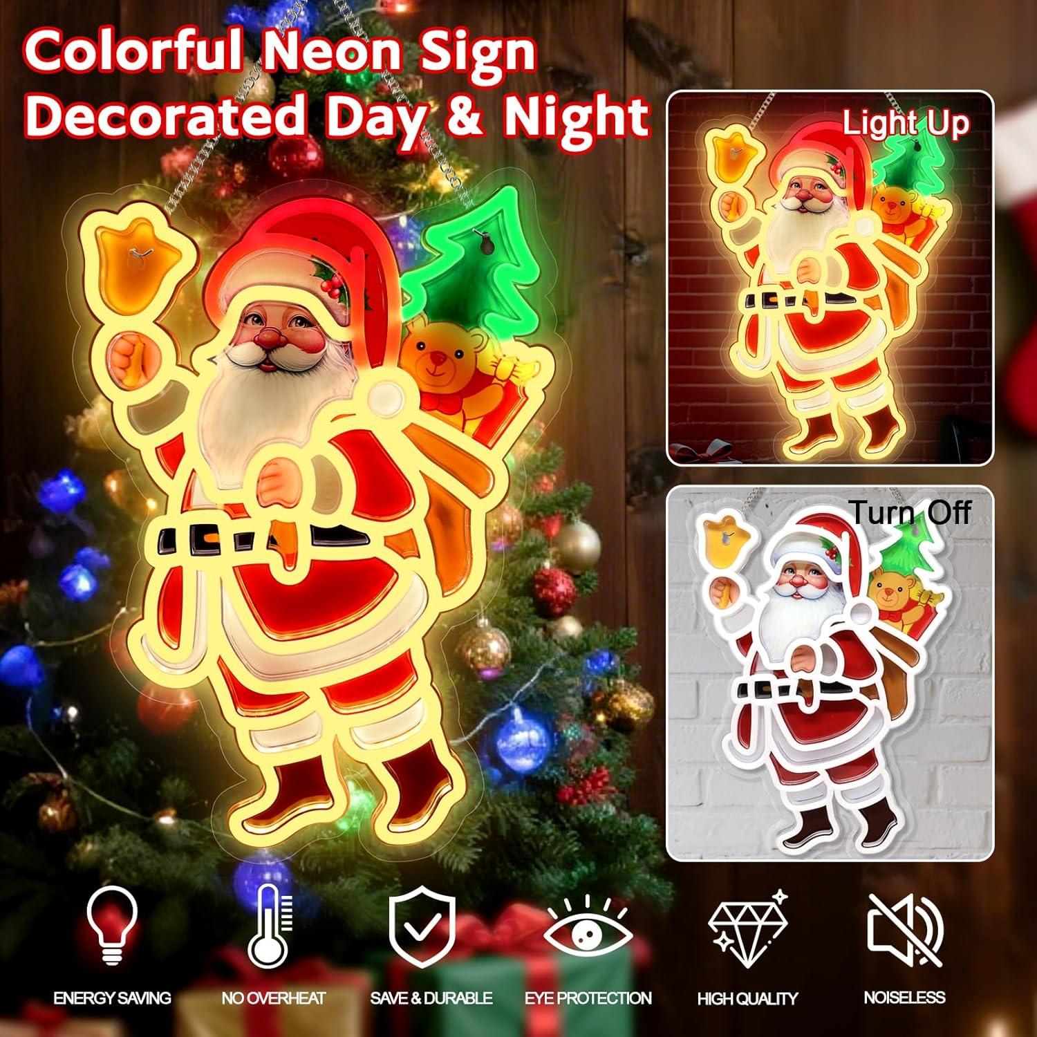 Luz de Neón LED Santa Claus 10 Brillos Ajustables USB
