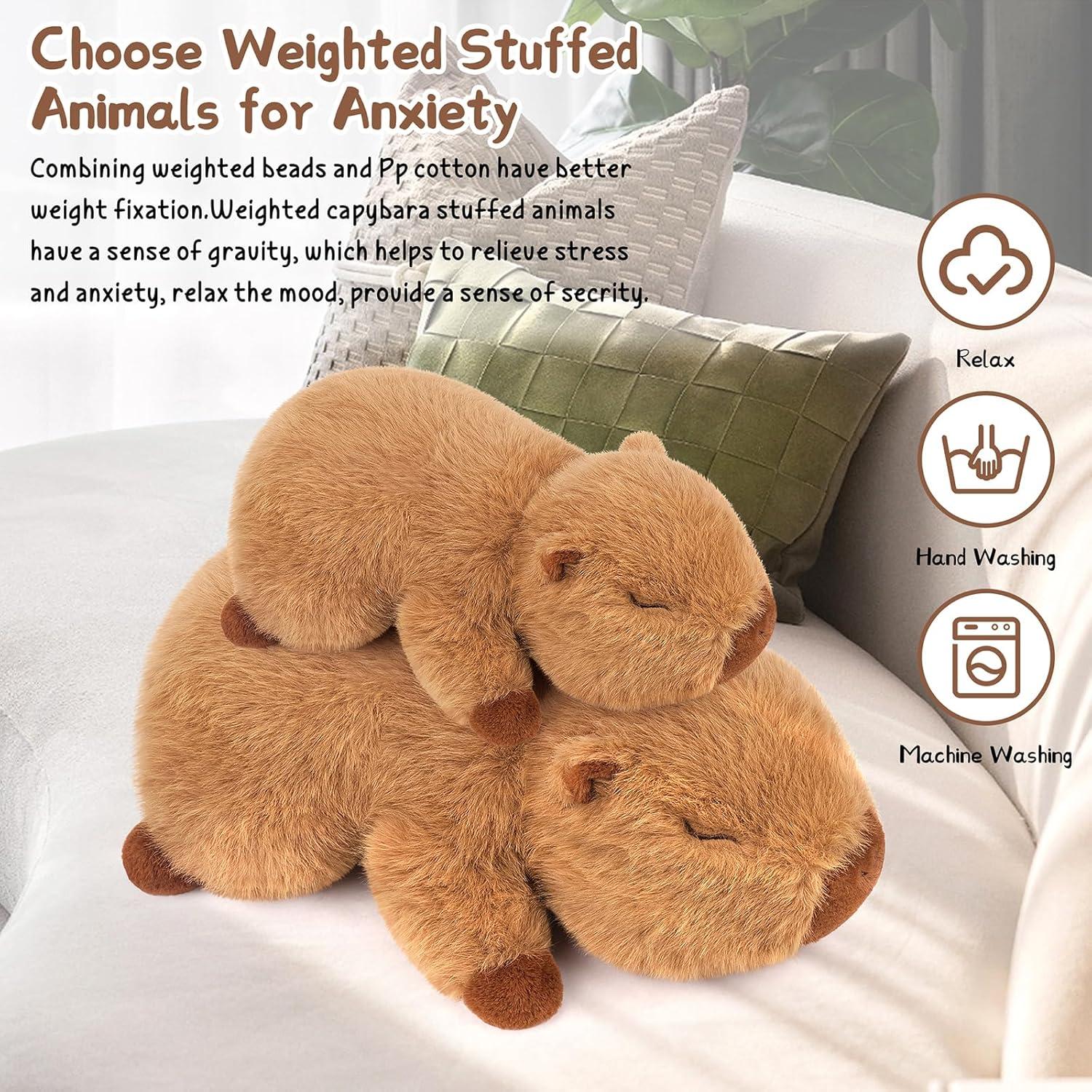 Peluche Capibara con Peso 25.4cm Sprinqdawin - Suave y Abrazable