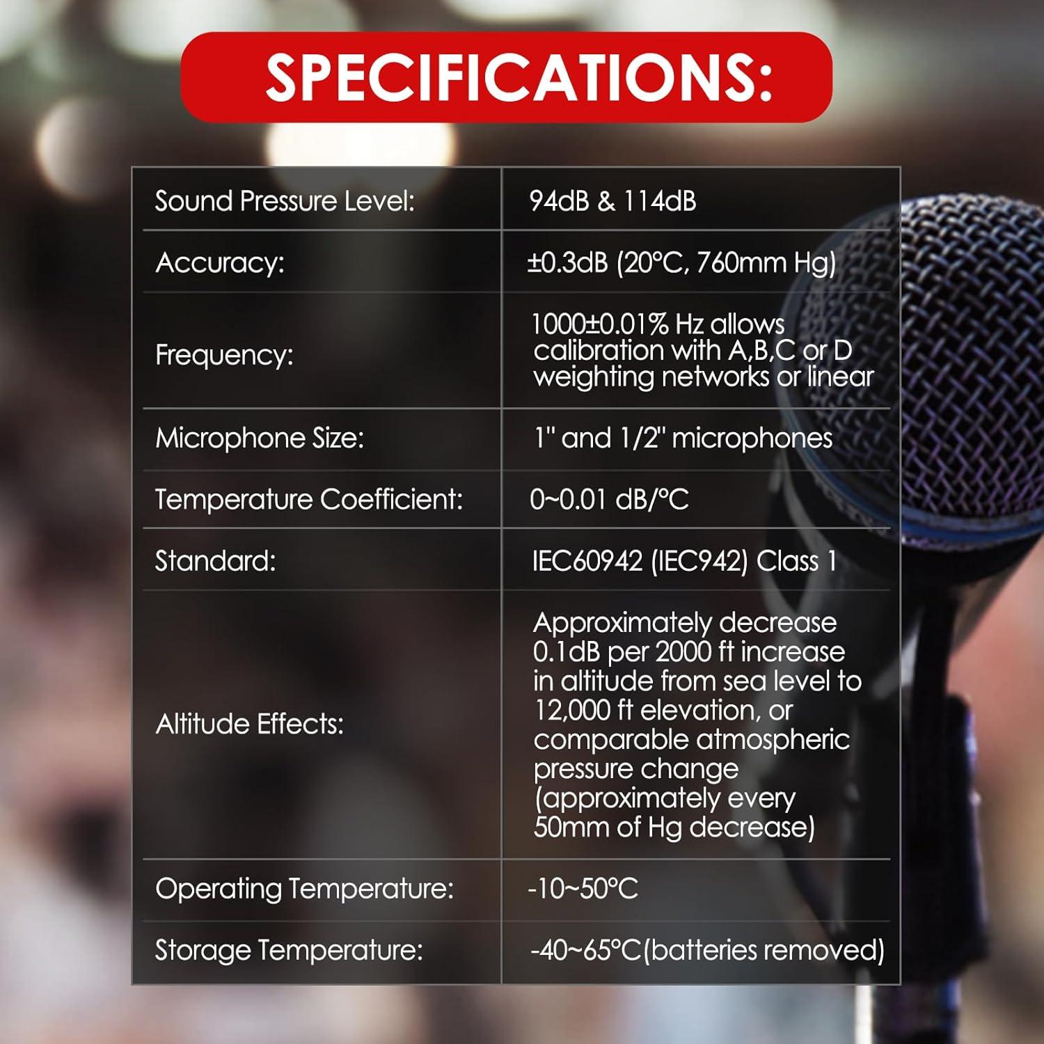 Calibrador de Sonido Digital Gain Express ND9B 94dB 114dB