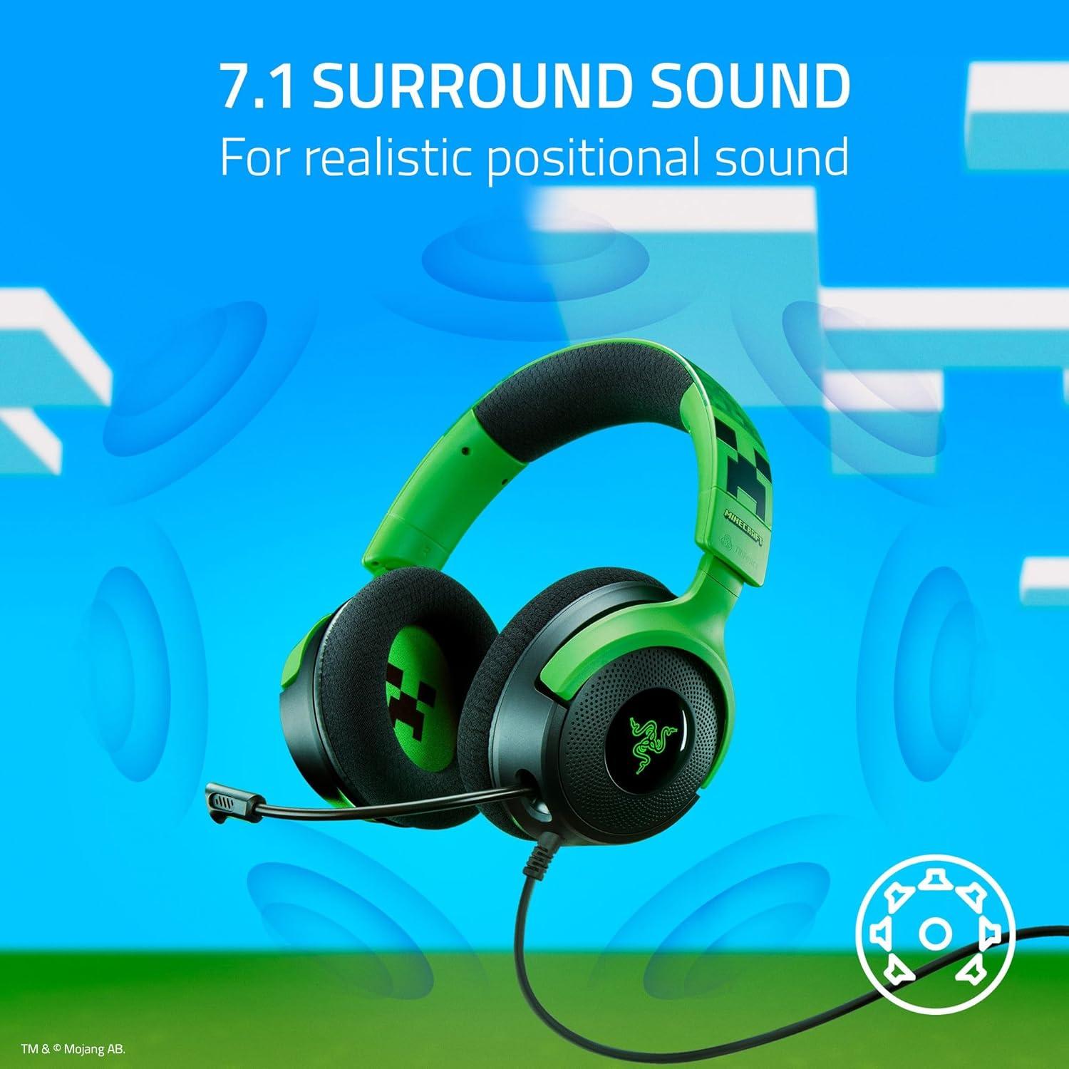 Auriculares Razer Kraken V4 X Minecraft USB C con Sonido Surround